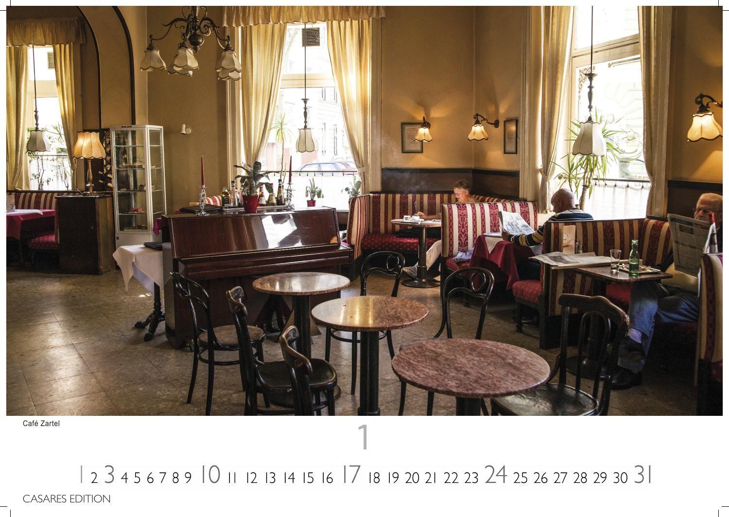 Beispielinhalt (Bild) Wiener Caféhaus Kultur Kalender 2027 - Wandkalender | Fotokalender| Österreich Kalender | Alpenländer 35x50cm Grosses Format | Historische & Kulturelle Kaffeehaus Motive | . & Geschenkidee