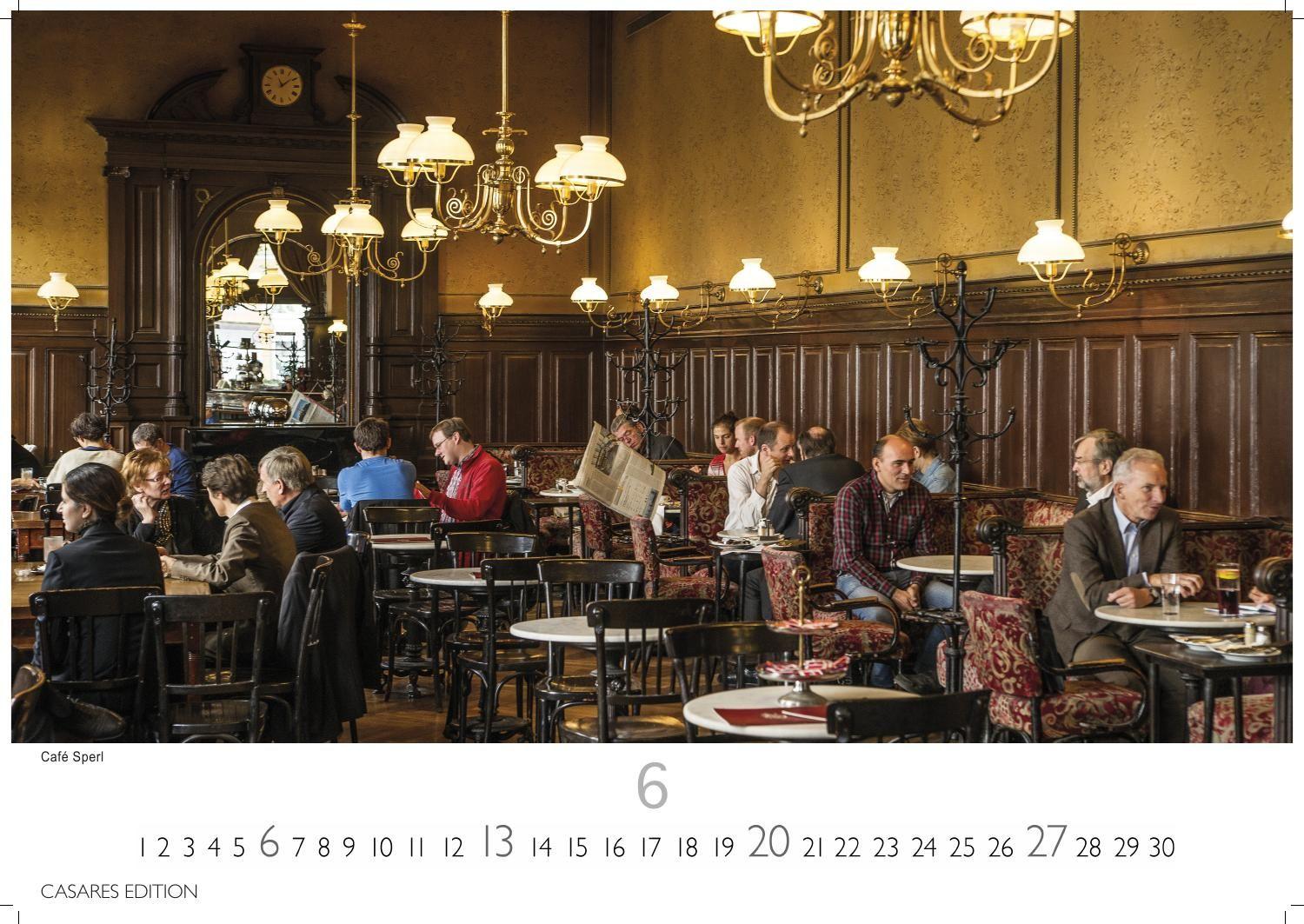 Beispielinhalt (Bild) Wiener Caféhaus Kultur Kalender 2027 - Wandkalender | Fotokalender| Österreich Kalender | Alpenländer 35x50cm Grosses Format | Historische & Kulturelle Kaffeehaus Motive | . & Geschenkidee