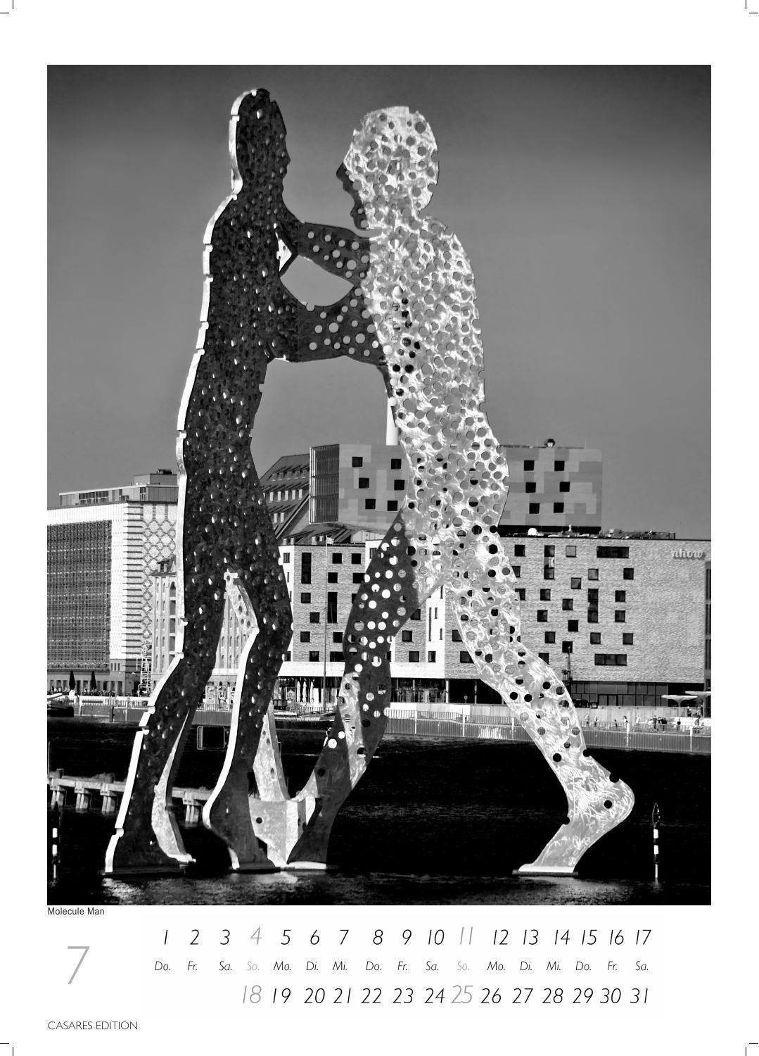 Beispielinhalt (Bild) Berlin schwarz-weiss Kalender 2027 - Wandkalender | Fotokalender Deutschland 29x21cm - Eleganter Schwarz-Weiß-Print mit beeindruckenden Berlin-Motiven