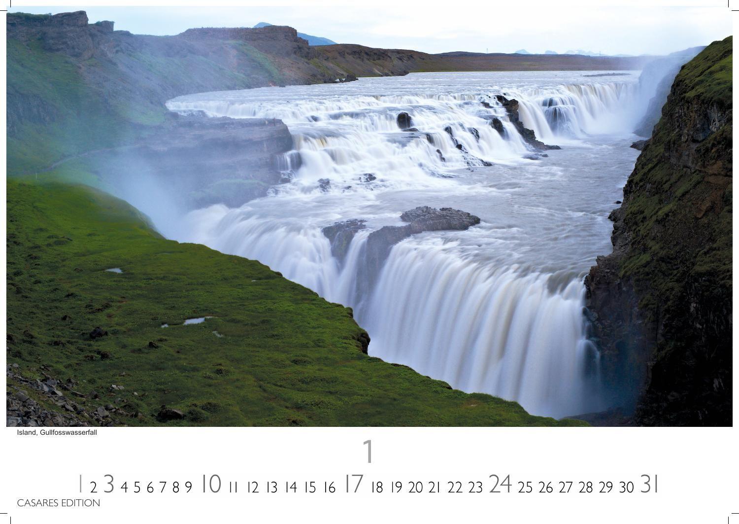 Beispielinhalt (Bild) Wasserfälle Kalender 2027 - Wandkalender | Fotokalender Naturkalender 24x35cm - Inspirierende Wasserfall-Fotografien für das ganze Jahr