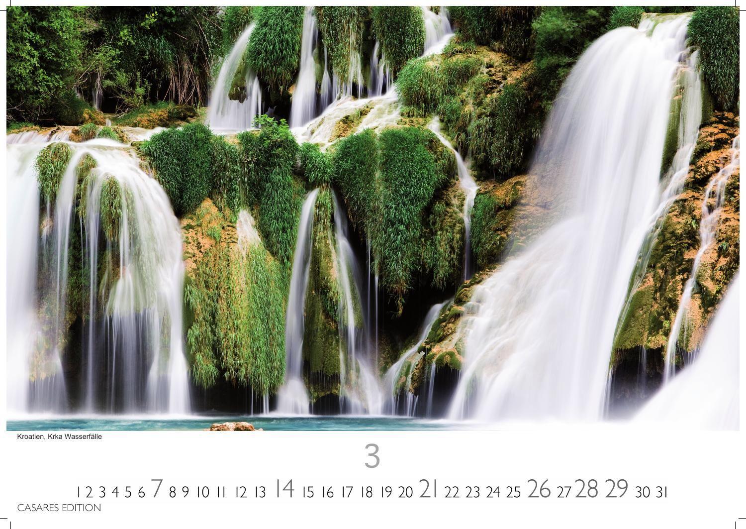 Beispielinhalt (Bild) Wasserfälle Kalender 2027 - Wandkalender | Fotokalender Naturkalender 24x35cm - Inspirierende Wasserfall-Fotografien für das ganze Jahr