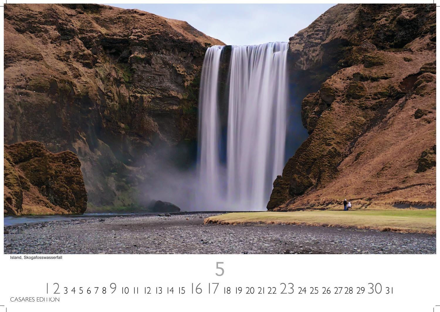 Beispielinhalt (Bild) Wasserfälle Kalender 2027 - Wandkalender | Fotokalender Naturkalender 24x35cm - Inspirierende Wasserfall-Fotografien für das ganze Jahr