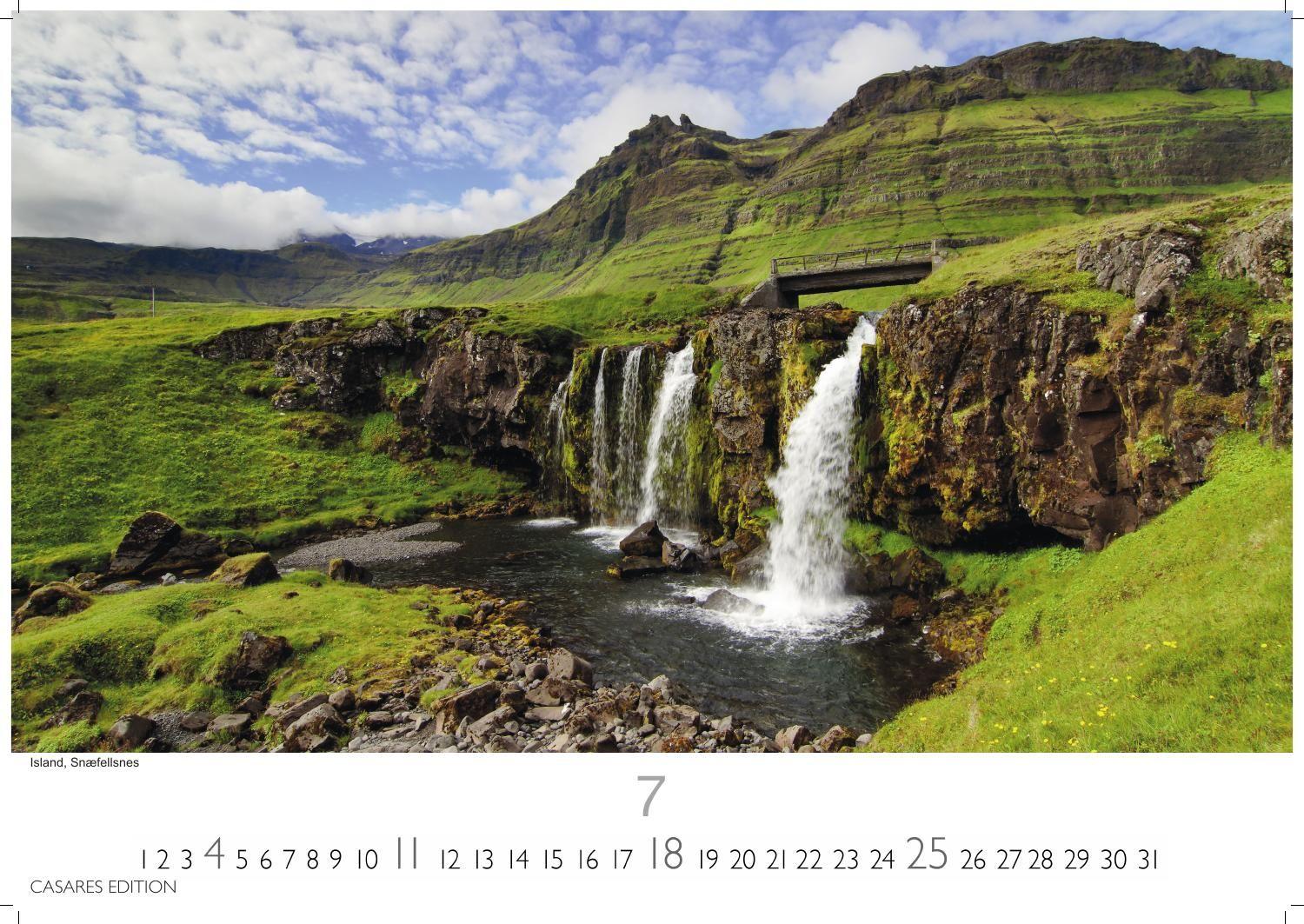 Beispielinhalt (Bild) Wasserfälle Kalender 2027 - Wandkalender | Fotokalender Naturkalender 24x35cm - Inspirierende Wasserfall-Fotografien für das ganze Jahr