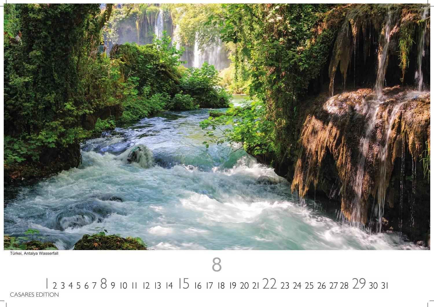 Beispielinhalt (Bild) Wasserfälle Kalender 2027 - Wandkalender | Fotokalender Naturkalender 24x35cm - Inspirierende Wasserfall-Fotografien für das ganze Jahr