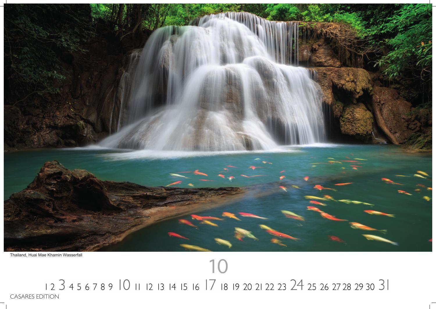 Beispielinhalt (Bild) Wasserfälle Kalender 2027 - Wandkalender | Fotokalender Naturkalender 24x35cm - Inspirierende Wasserfall-Fotografien für das ganze Jahr