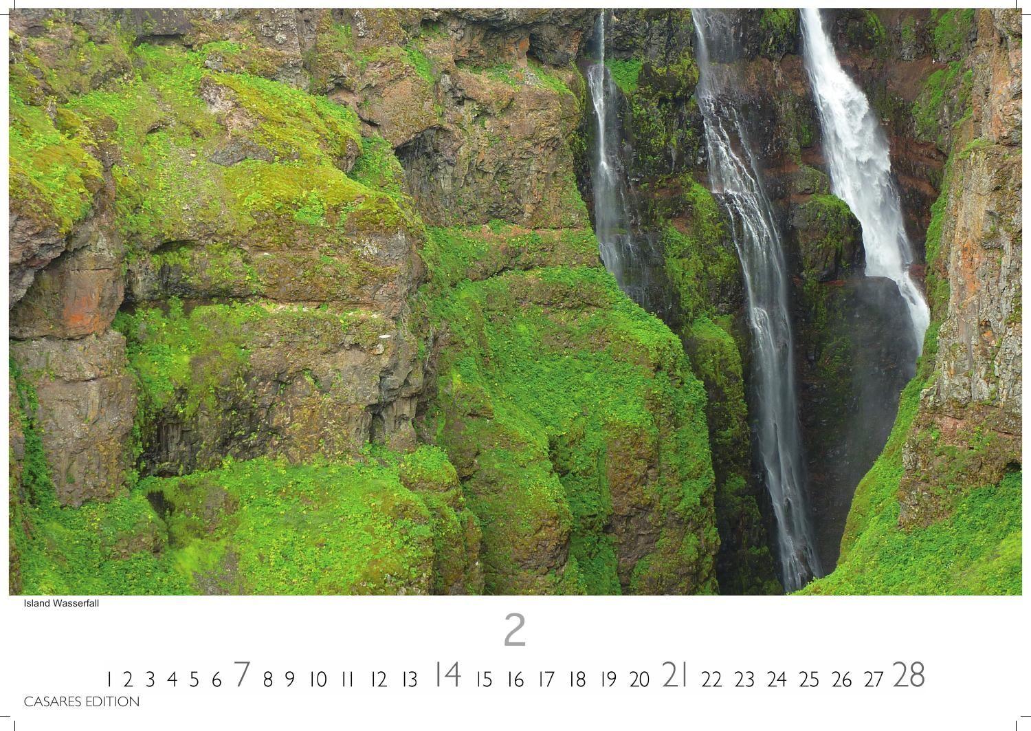 Beispielinhalt (Bild) Wasserfälle Kalender 2027 - Wandkalender | Fotokalender Naturkalender 24x35cm - Inspirierende Wasserfall-Fotografien für das ganze Jahr