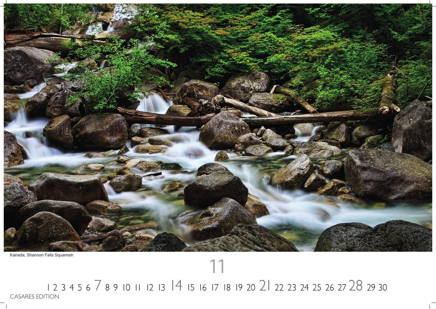 Beispielinhalt (Bild) Wasserfälle Kalender 2027 - Wandkalender | Fotokalender Naturkalender 24x35cm - Inspirierende Wasserfall-Fotografien für das ganze Jahr