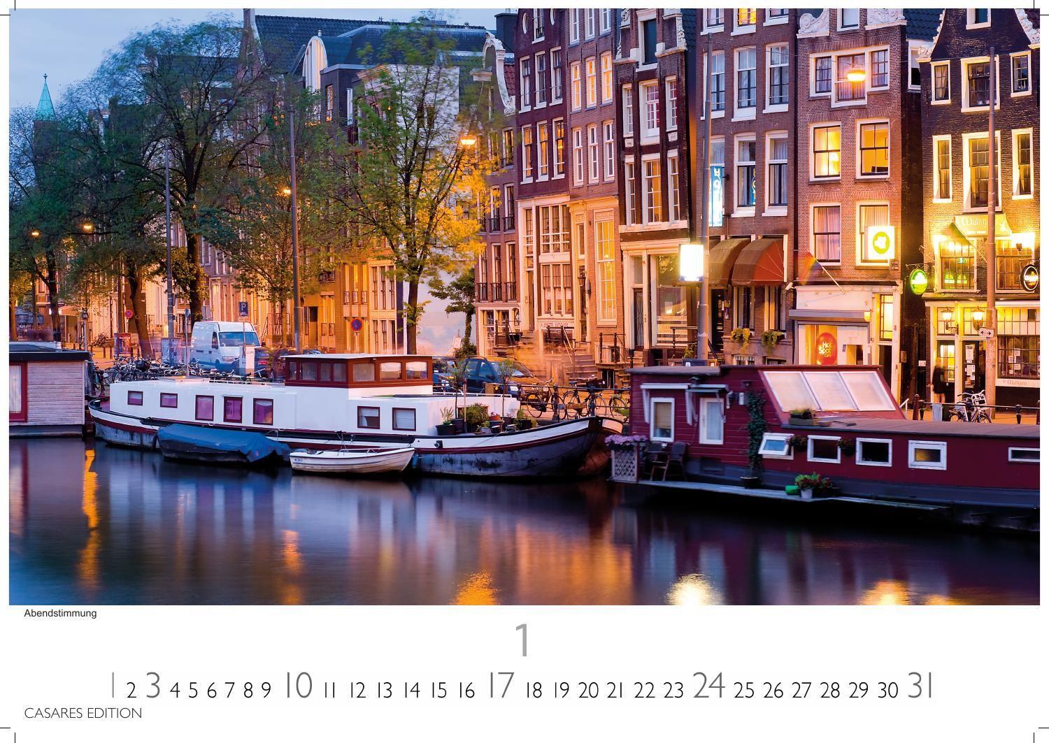 Beispielinhalt (Bild) Amsterdam Kalender 2027 - Wandkalender | Fotokalender |Niederlande |Mitteleuropa 24x35cm - Atemberaubende Fotos von Amsterdams Sehenswürdigkeiten, Kanälen und kulturellen Highlights.