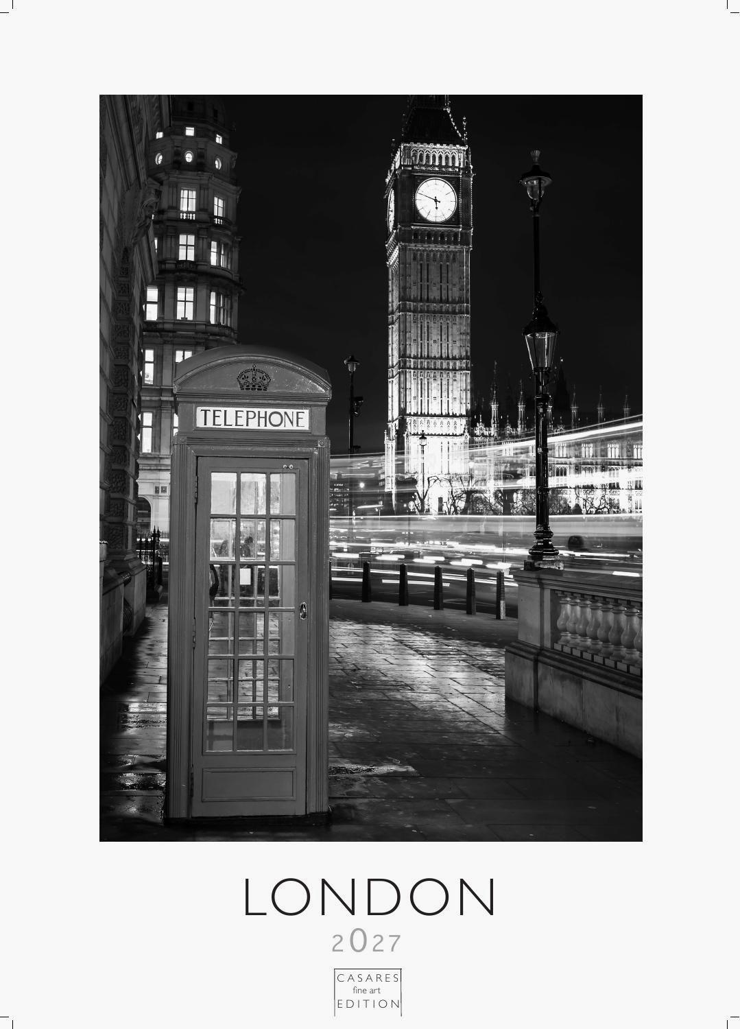 Vorderes Coverbild London schwarz-weiss Kalender 2027 - Wandkalender | Fotokalender England 29x21cm -| Perfekt für Liebhaber London & Geschenkidee