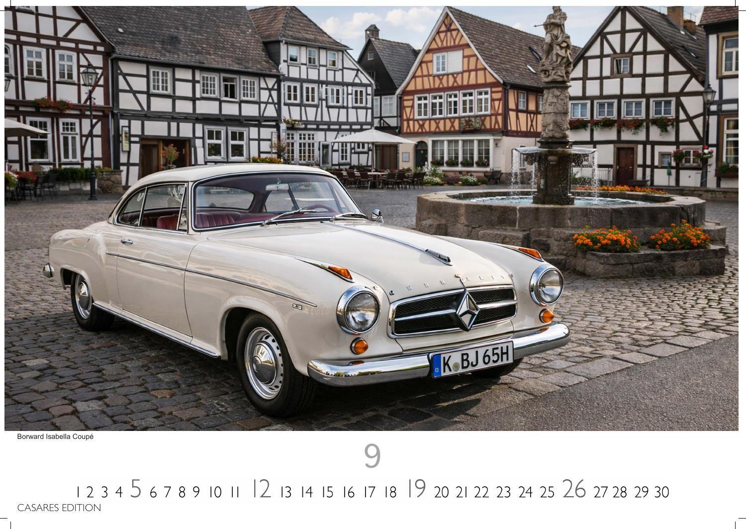 Beispielinhalt (Bild) German Classic Cars Kalender 2027 - Wandkalender | Fotokalender Oldtimer 24x35 cm - deutsche Oldtimer - Meisterwerke deutscher Automobilgeschichte