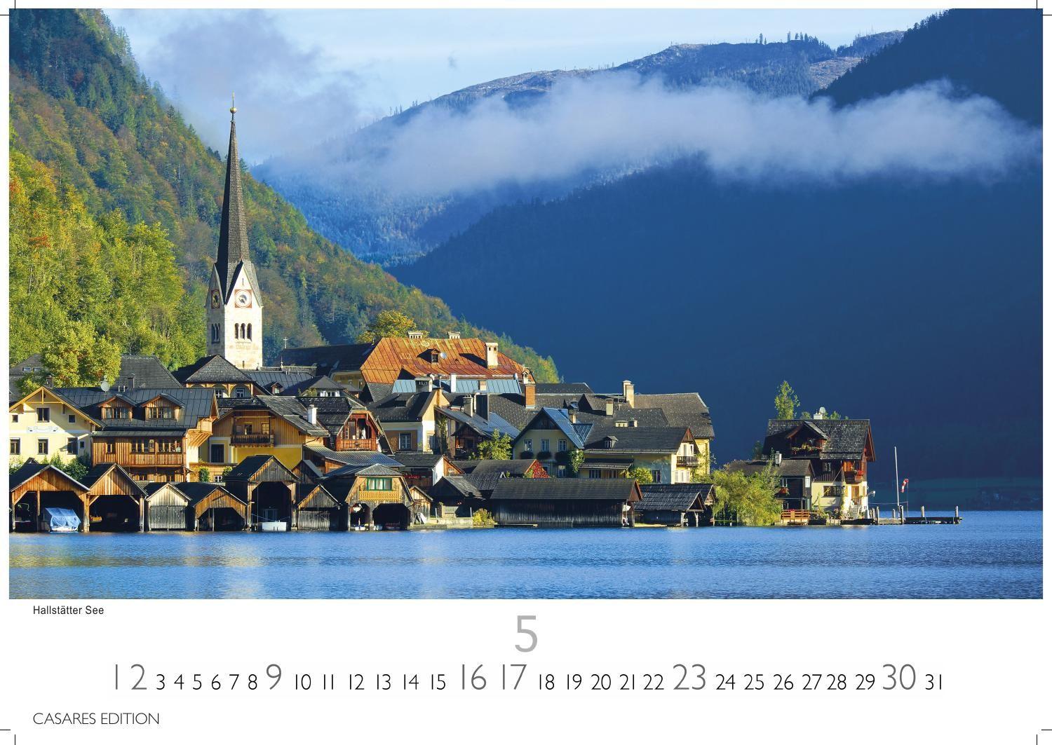 Beispielinhalt (Bild) Österreich Kalender 2027 - Wandkalender | Fotokalender | Österreich Kalender | Alpenkalender | Alpenländer 35x50cm Grosses Format - Atemberaubende Landschaften