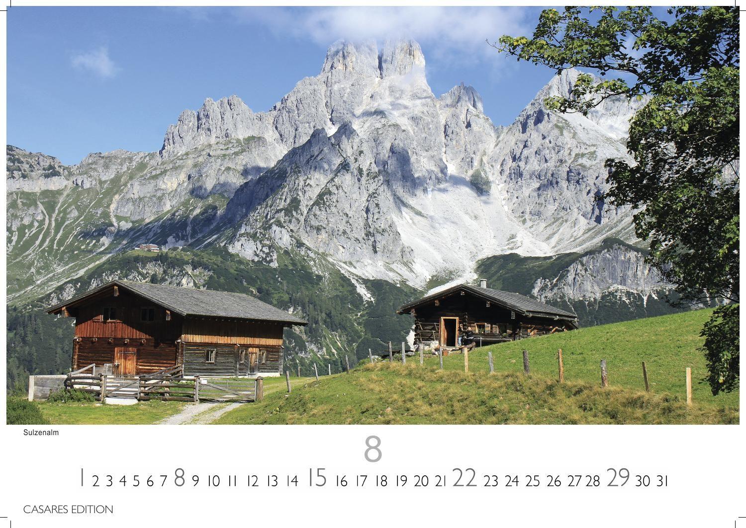 Beispielinhalt (Bild) Österreich Kalender 2027 - Wandkalender | Fotokalender | Österreich Kalender | Alpenkalender | Alpenländer 35x50cm Grosses Format - Atemberaubende Landschaften