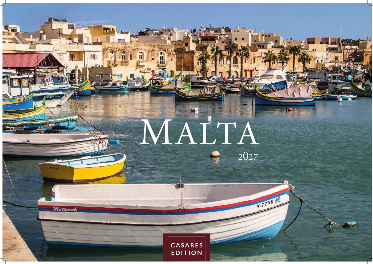 Vorderes Coverbild Malta Kalender 2027 - Wandkalender | Fotokalender Südeuropa 24x35cm - Hochwertiger . mit atemberaubenden Fotos von Malta - ideal für Liebhaber der Insel und Reiseliebhaber.
