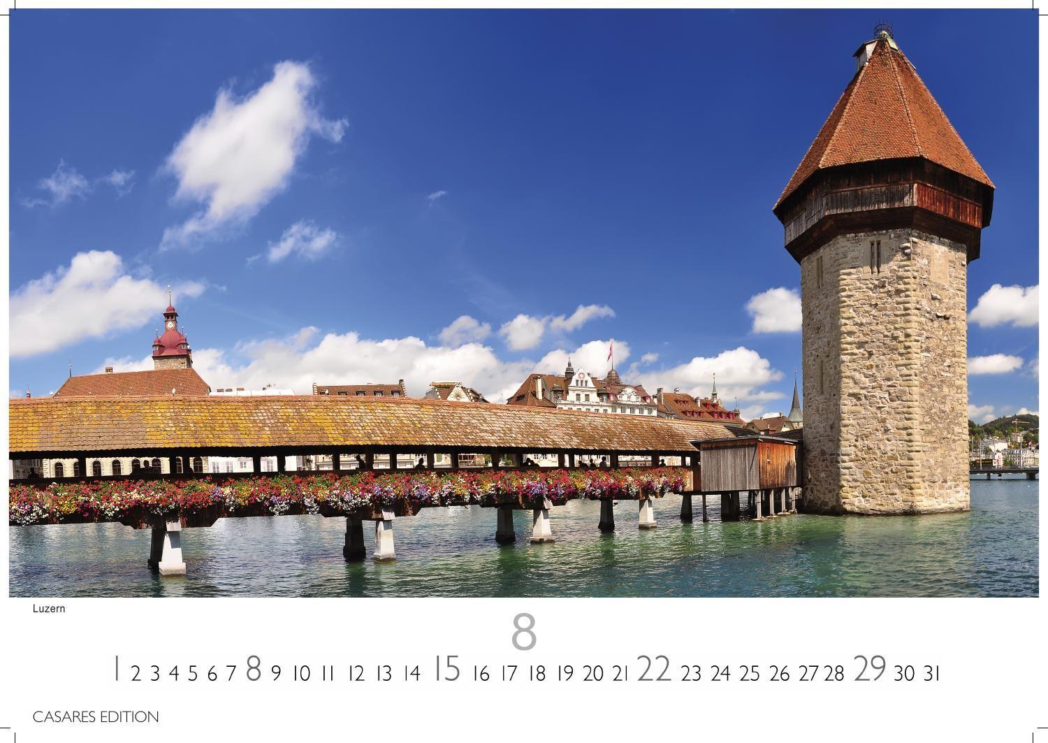 Beispielinhalt (Bild) Schweiz Kalender 2027 - Wandkalender | Fotokalender Alpenländer | Alpenkalender | 35x50cm Grosses Format - . mit den schönsten Orten der Schweiz