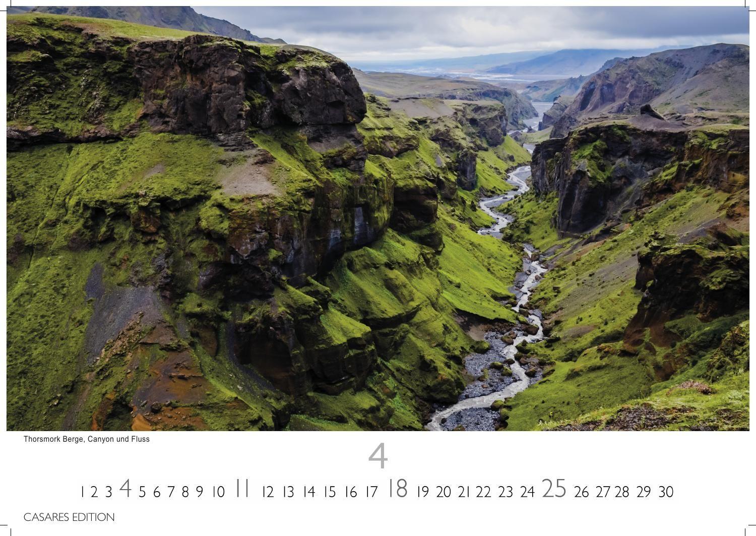 Beispielinhalt (Bild) Island Kalender 2027 - Wandkalender | Fotokalender Naturkalender 35x50cm Grosses Format - Hochwertiger . mit atemberaubenden Island-Landschaften