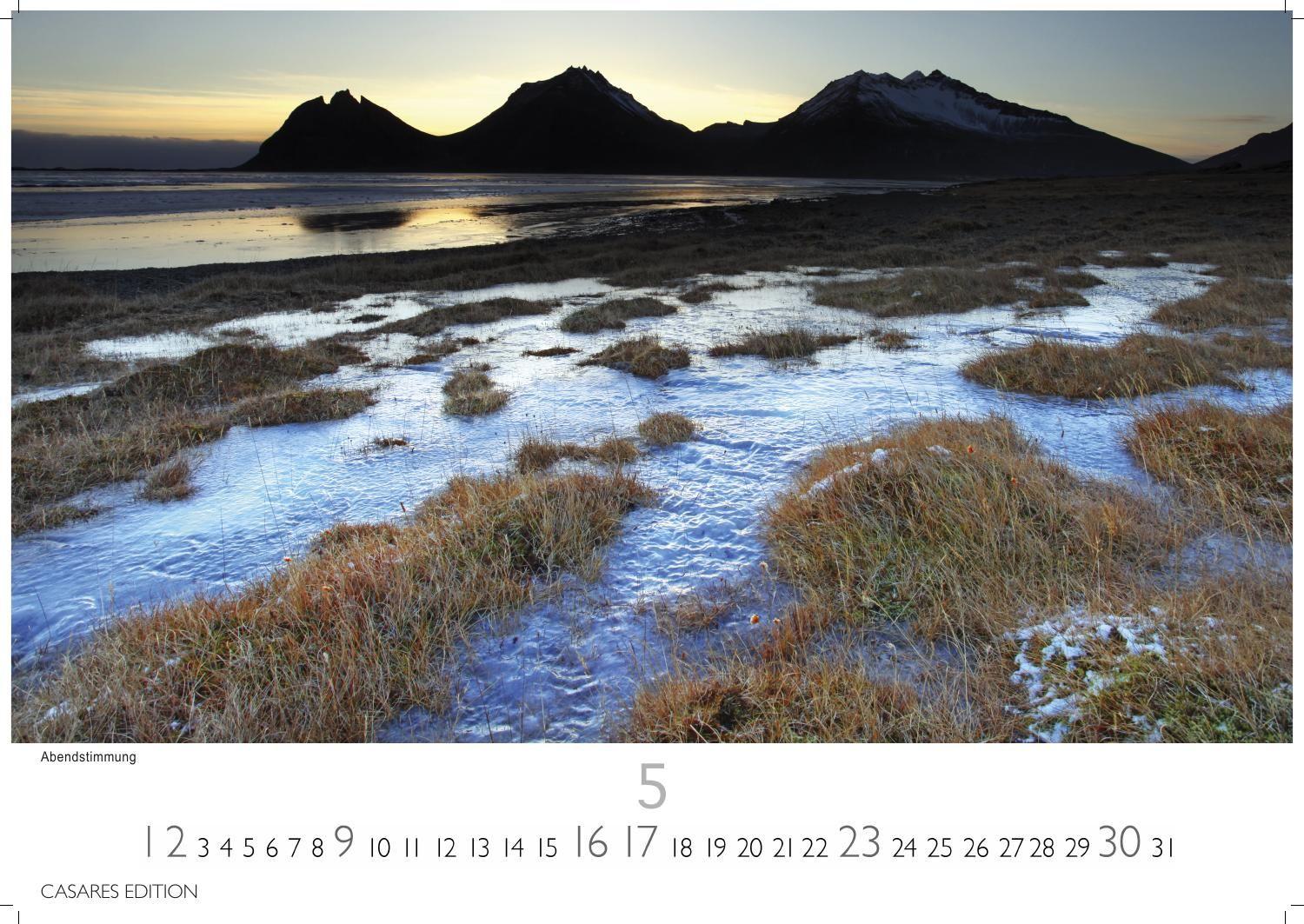 Beispielinhalt (Bild) Island Kalender 2027 - Wandkalender | Fotokalender Naturkalender 35x50cm Grosses Format - Hochwertiger . mit atemberaubenden Island-Landschaften