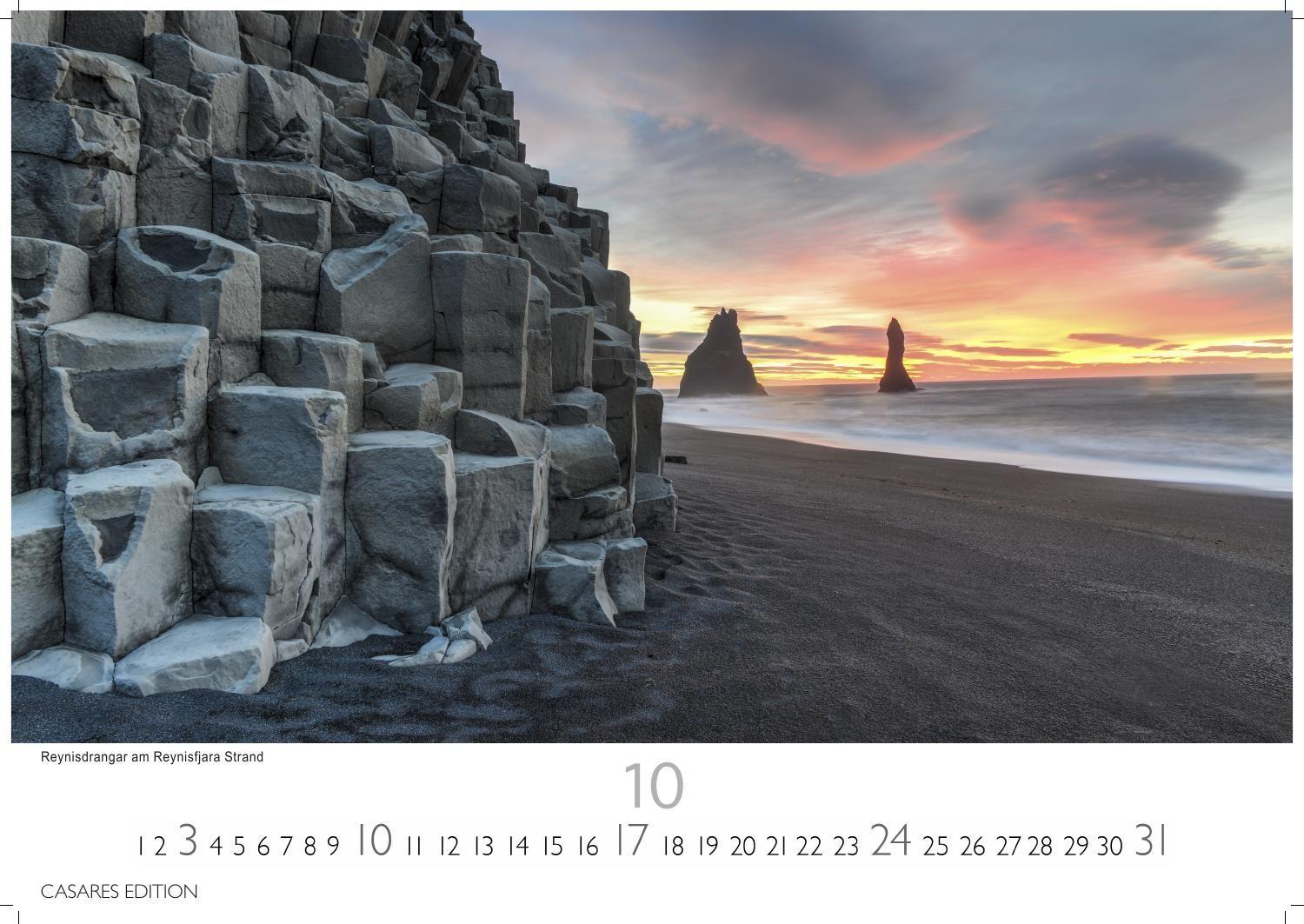 Beispielinhalt (Bild) Island Kalender 2027 - Wandkalender | Fotokalender Naturkalender 35x50cm Grosses Format - Hochwertiger . mit atemberaubenden Island-Landschaften