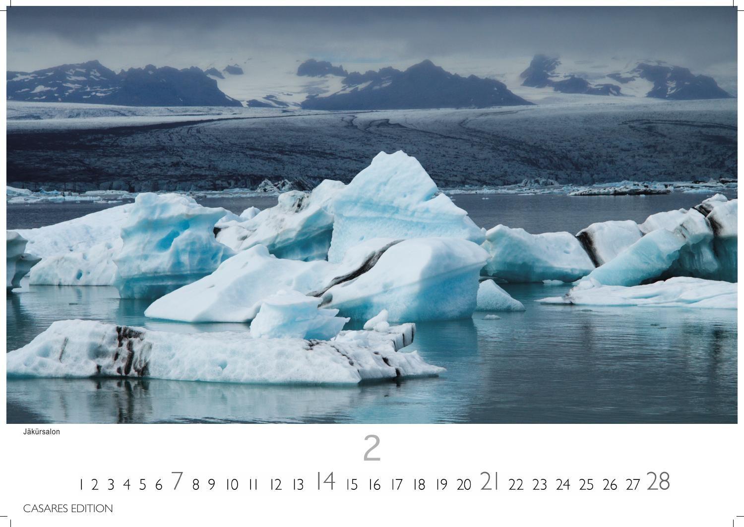 Beispielinhalt (Bild) Island Kalender 2027 - Wandkalender | Fotokalender Naturkalender 35x50cm Grosses Format - Hochwertiger . mit atemberaubenden Island-Landschaften
