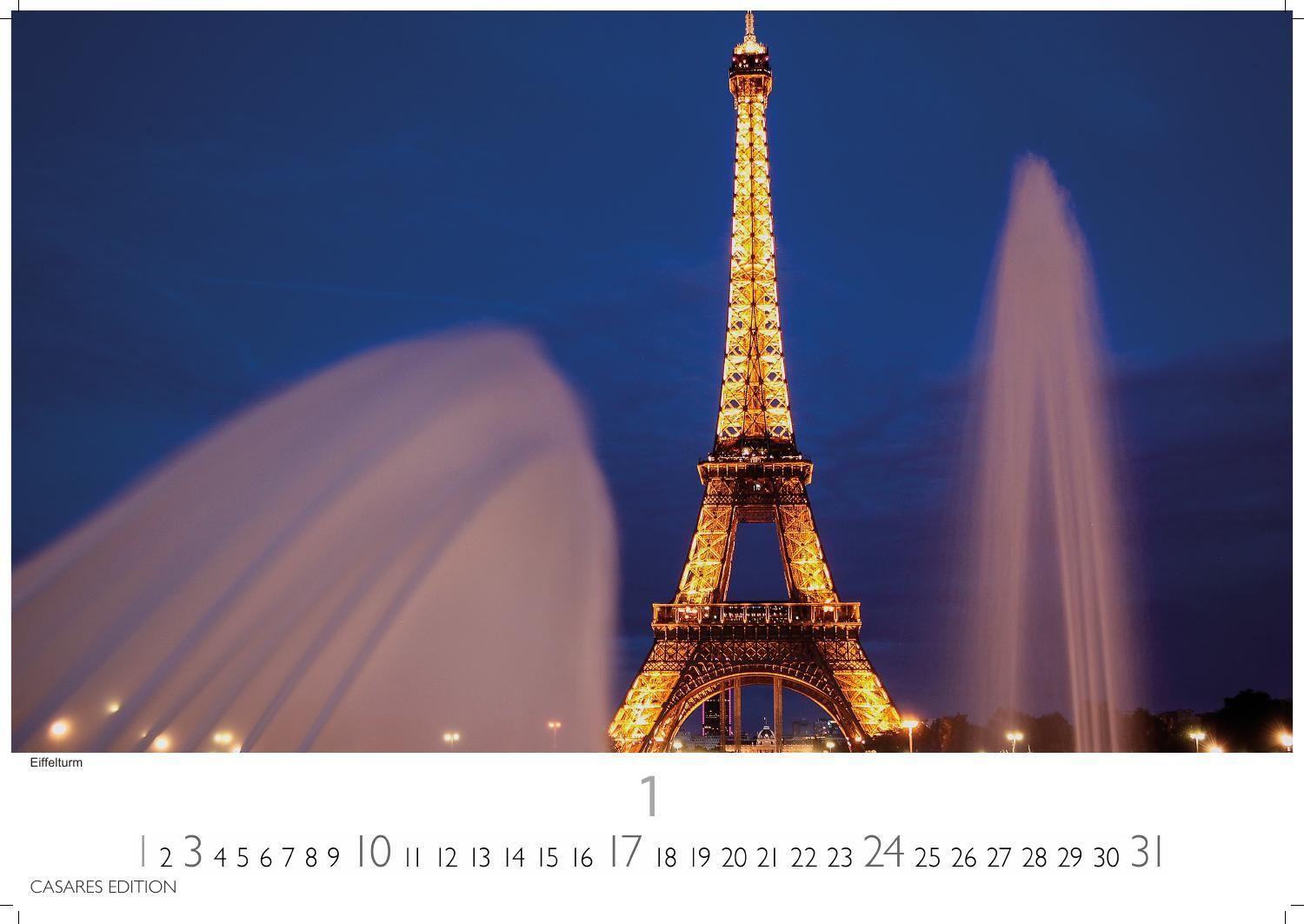 Beispielinhalt (Bild) Paris Kalender 2027 - Wandkalender | Fotokalender Frankreich 35x50cm Grosses Format - Entdecken Sie den faszinierenden Charme von Paris - mit beeindruckenden Fotos
