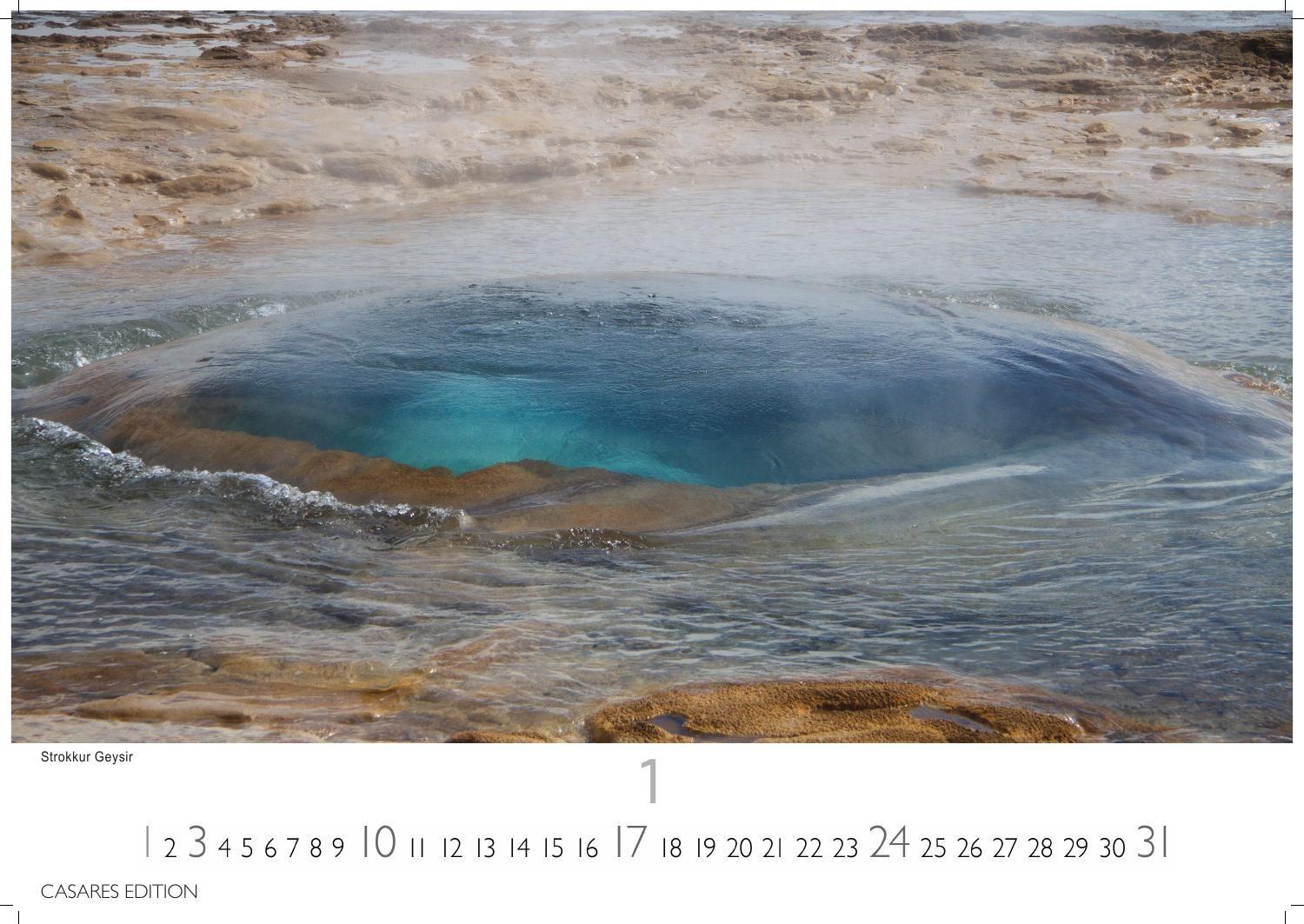 Beispielinhalt (Bild) Island Kalender 2027 - Wandkalender | Fotokalender Naturkalender 24x35 cm - Hochwertiger . mit atemberaubenden Island-Landschaften