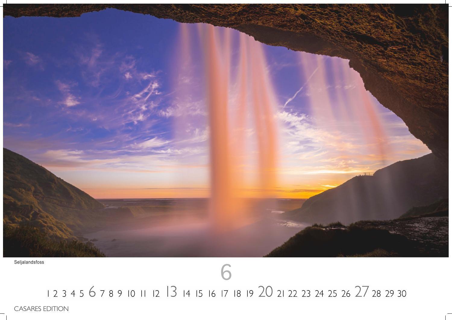 Beispielinhalt (Bild) Island Kalender 2027 - Wandkalender | Fotokalender Naturkalender 24x35 cm - Hochwertiger . mit atemberaubenden Island-Landschaften