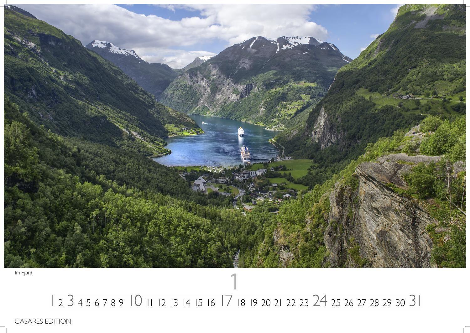Beispielinhalt (Bild) Norwegen Kalender 2027 - Wandkalender | Fotokalender Nordeuropa 24x35cm - Mit 12 atemberaubenden Norwegen-Fotografien, die die Schönheit der norwegischen Natur festhalten
