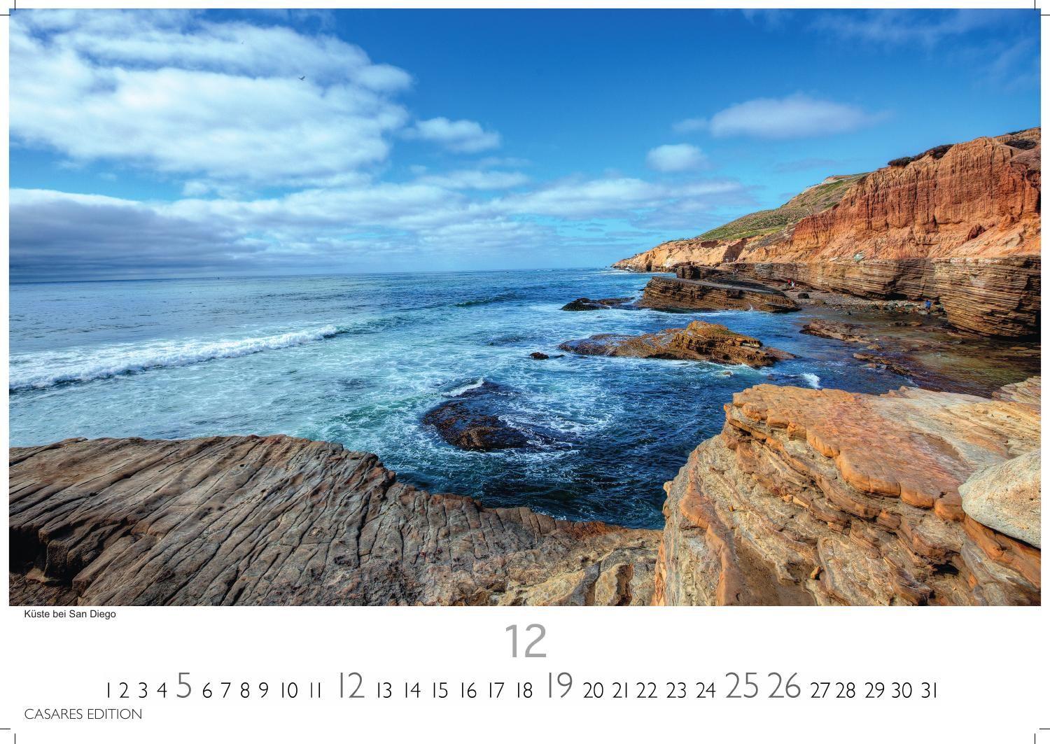Beispielinhalt (Bild) Kalifornien Kalender 2027 - Wandkalender | Fotokalender Nordamerika 24x35cm - Sonnenstaat pur: Strände, Städte & Naturwunder als stimmungsvolle Wanddeko erleben