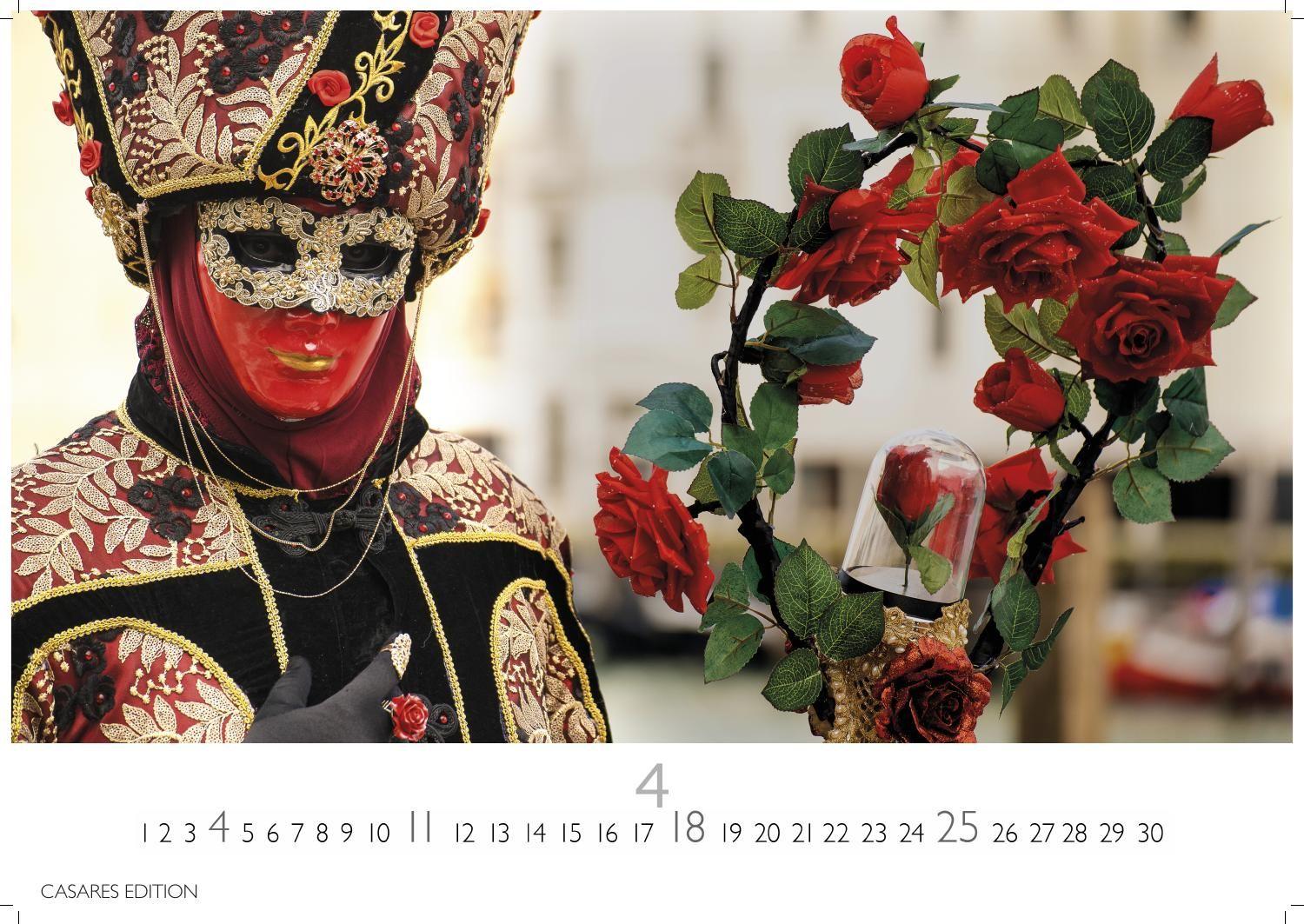 Beispielinhalt (Bild) Venedig Karneval Kalender 2027 - Wandkalender | Fotokalender Italien 50x35 cm -. mit Karneval-Fotos, fantasievollen Masken und Kostümen