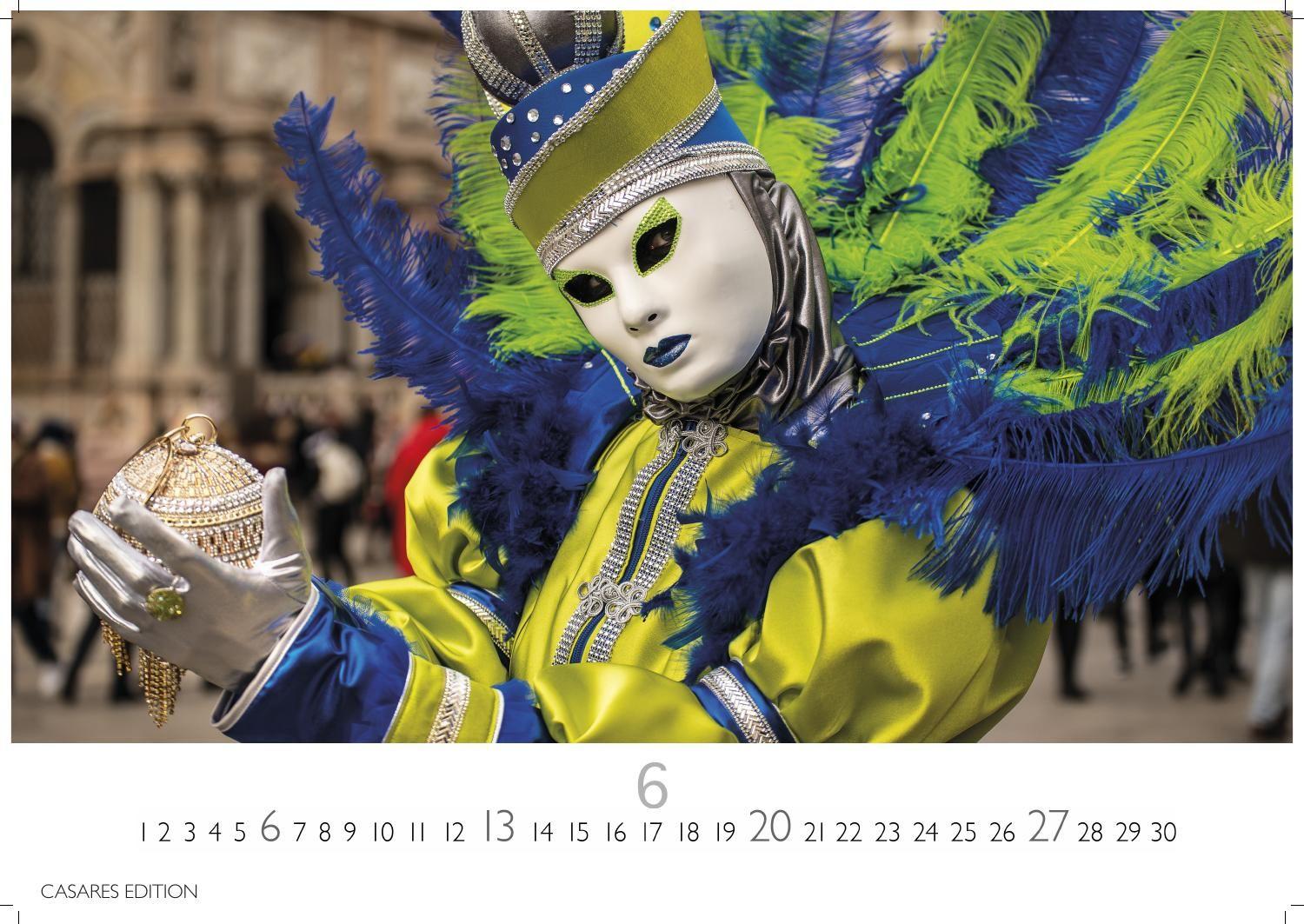 Beispielinhalt (Bild) Venedig Karneval Kalender 2027 - Wandkalender | Fotokalender Italien 50x35 cm -. mit Karneval-Fotos, fantasievollen Masken und Kostümen