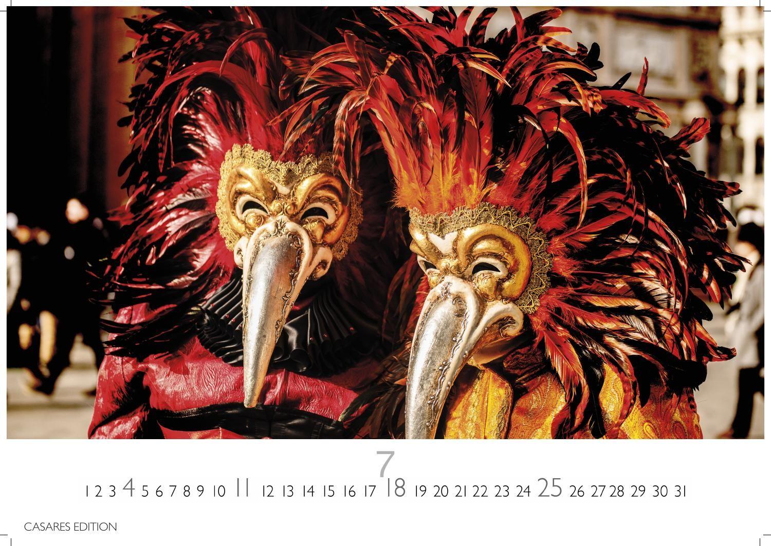 Beispielinhalt (Bild) Venedig Karneval Kalender 2027 - Wandkalender | Fotokalender Italien 50x35 cm -. mit Karneval-Fotos, fantasievollen Masken und Kostümen