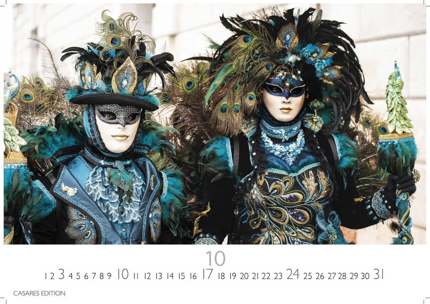 Beispielinhalt (Bild) Venedig Karneval Kalender 2027 - Wandkalender | Fotokalender Italien 50x35 cm -. mit Karneval-Fotos, fantasievollen Masken und Kostümen