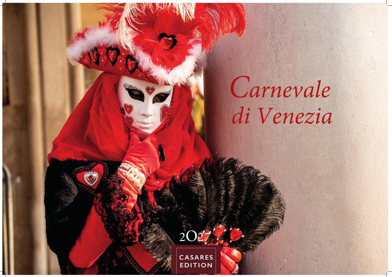 Vorderes Coverbild Venedig Karneval Kalender 2027 - Wandkalender | Fotokalender Italien 50x35 cm -. mit Karneval-Fotos, fantasievollen Masken und Kostümen