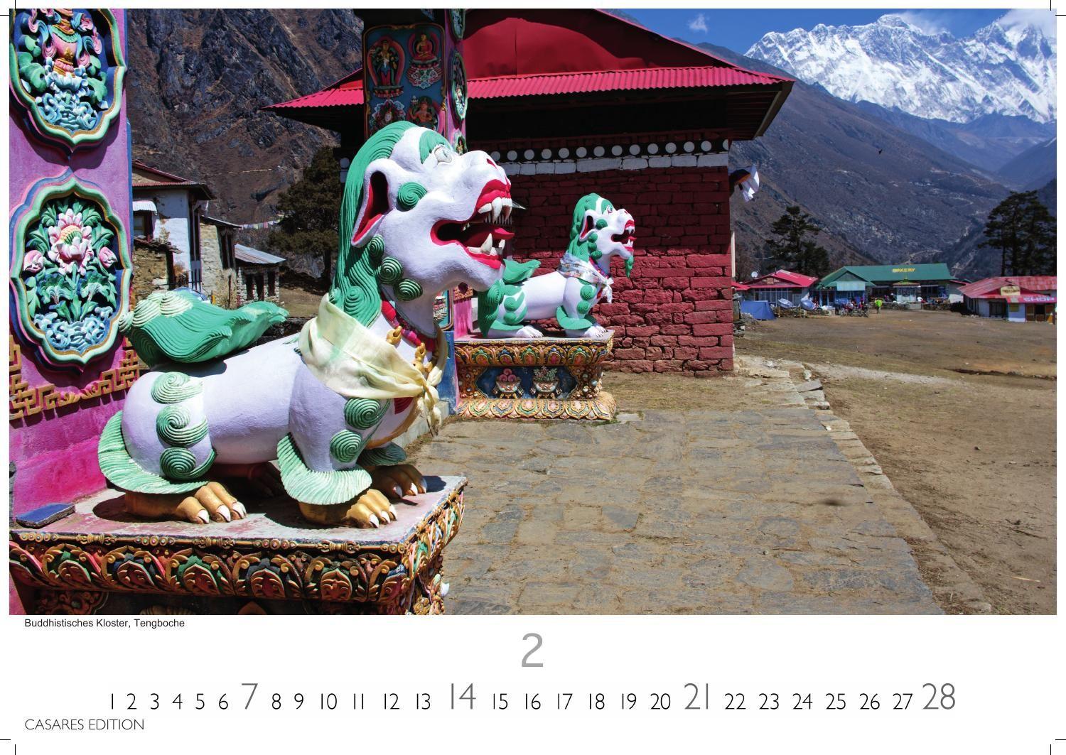 Beispielinhalt (Bild) Nepal Kalender 2027 - Wandkalender | Fotokalender Asien 24x35cm - Atemberaubende Fotos der Himalaya-Gipfel, Tempel und heiligen Stätten Nepals