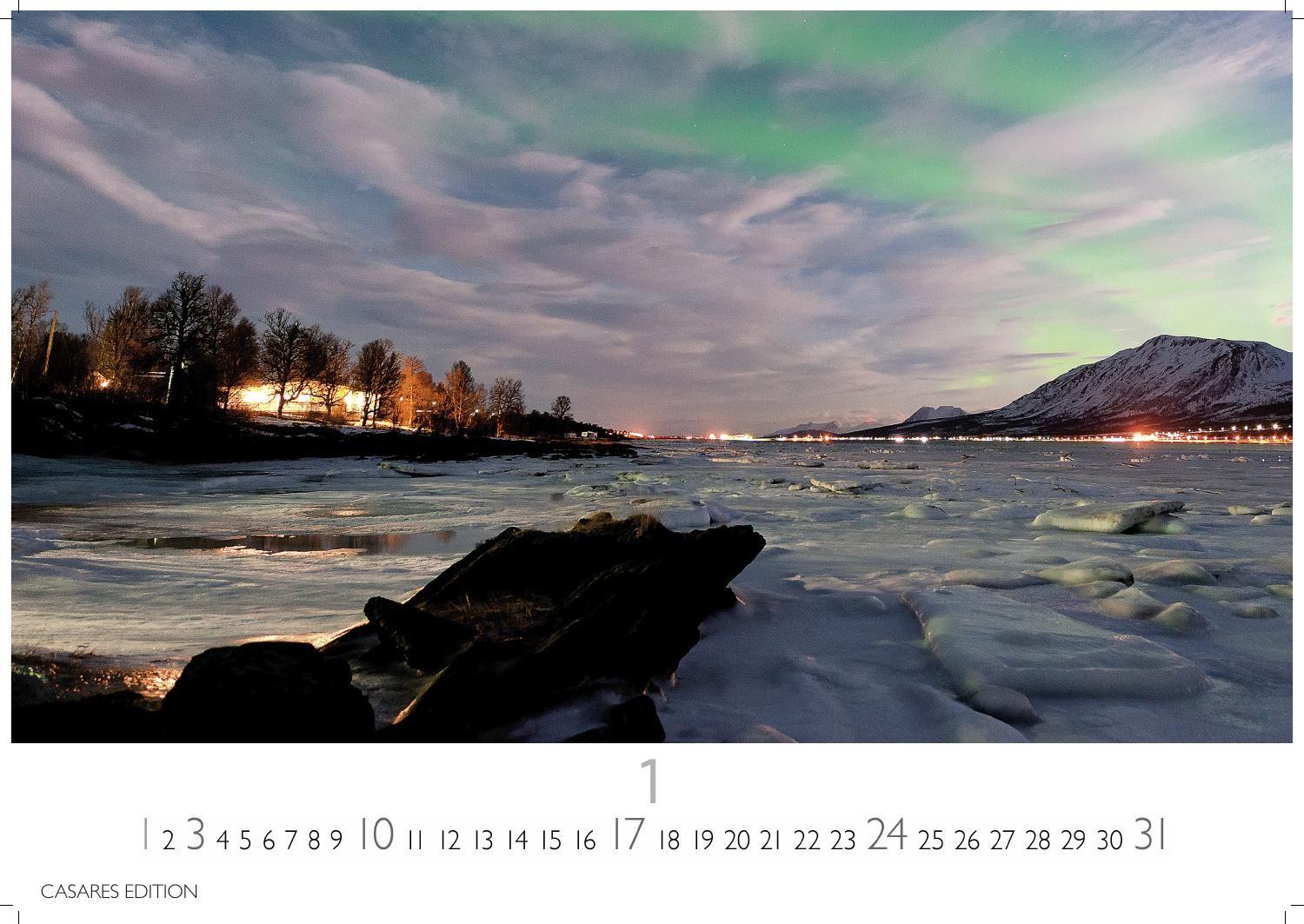 Beispielinhalt (Bild) Polarlicht Kalender 2027 - Wandkalender | Fotokalender Naturkalender 35x50cm Grosses Format - Erleben Sie die Magie der Aurora Borealis - für Naturenthusiasten