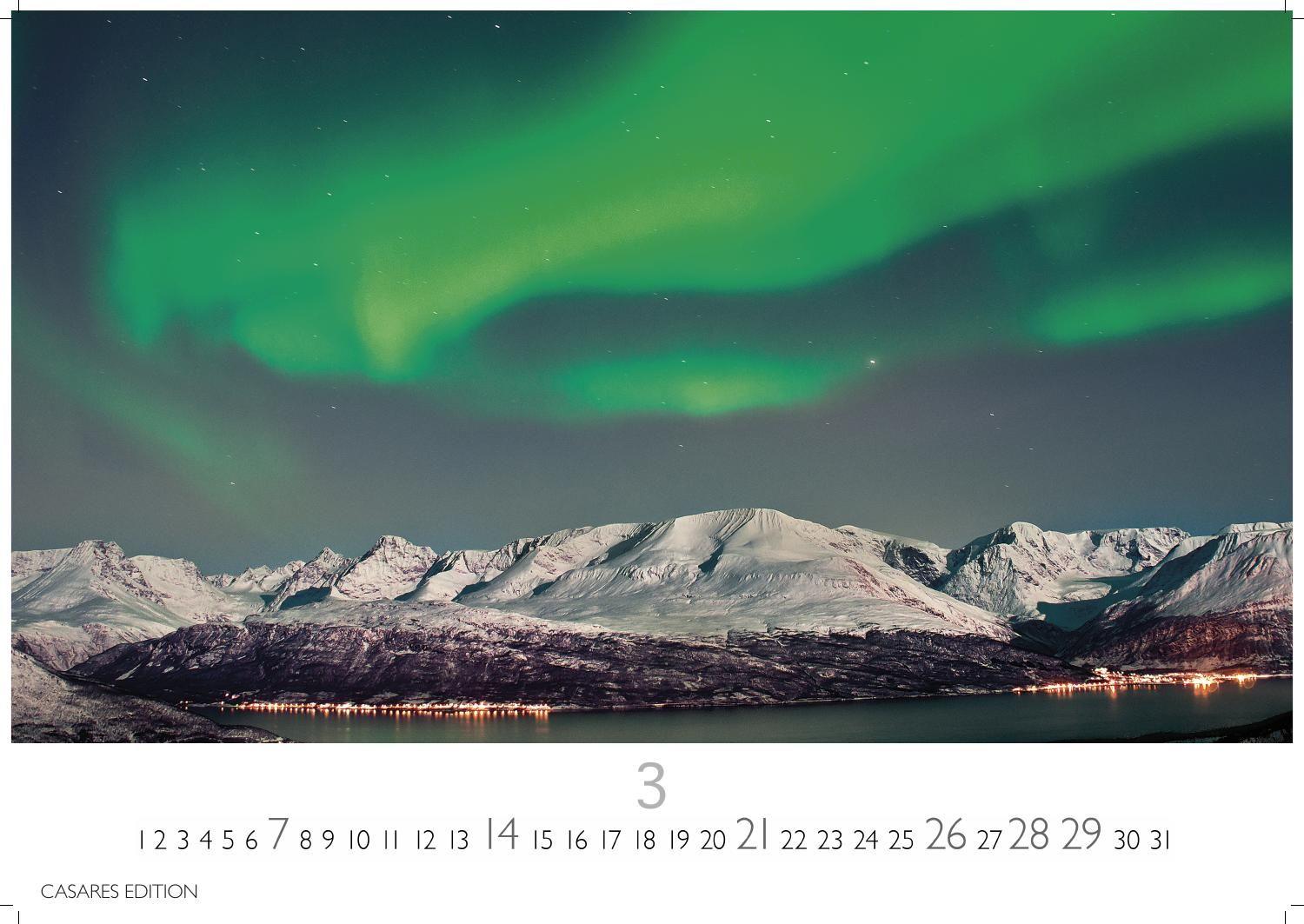 Beispielinhalt (Bild) Polarlicht Kalender 2027 - Wandkalender | Fotokalender Naturkalender 35x50cm Grosses Format - Erleben Sie die Magie der Aurora Borealis - für Naturenthusiasten