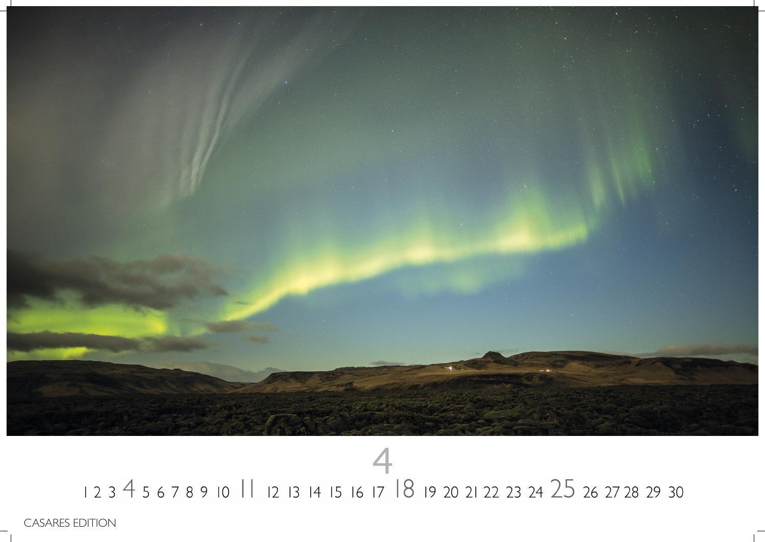 Beispielinhalt (Bild) Polarlicht Kalender 2027 - Wandkalender | Fotokalender Naturkalender 35x50cm Grosses Format - Erleben Sie die Magie der Aurora Borealis - für Naturenthusiasten