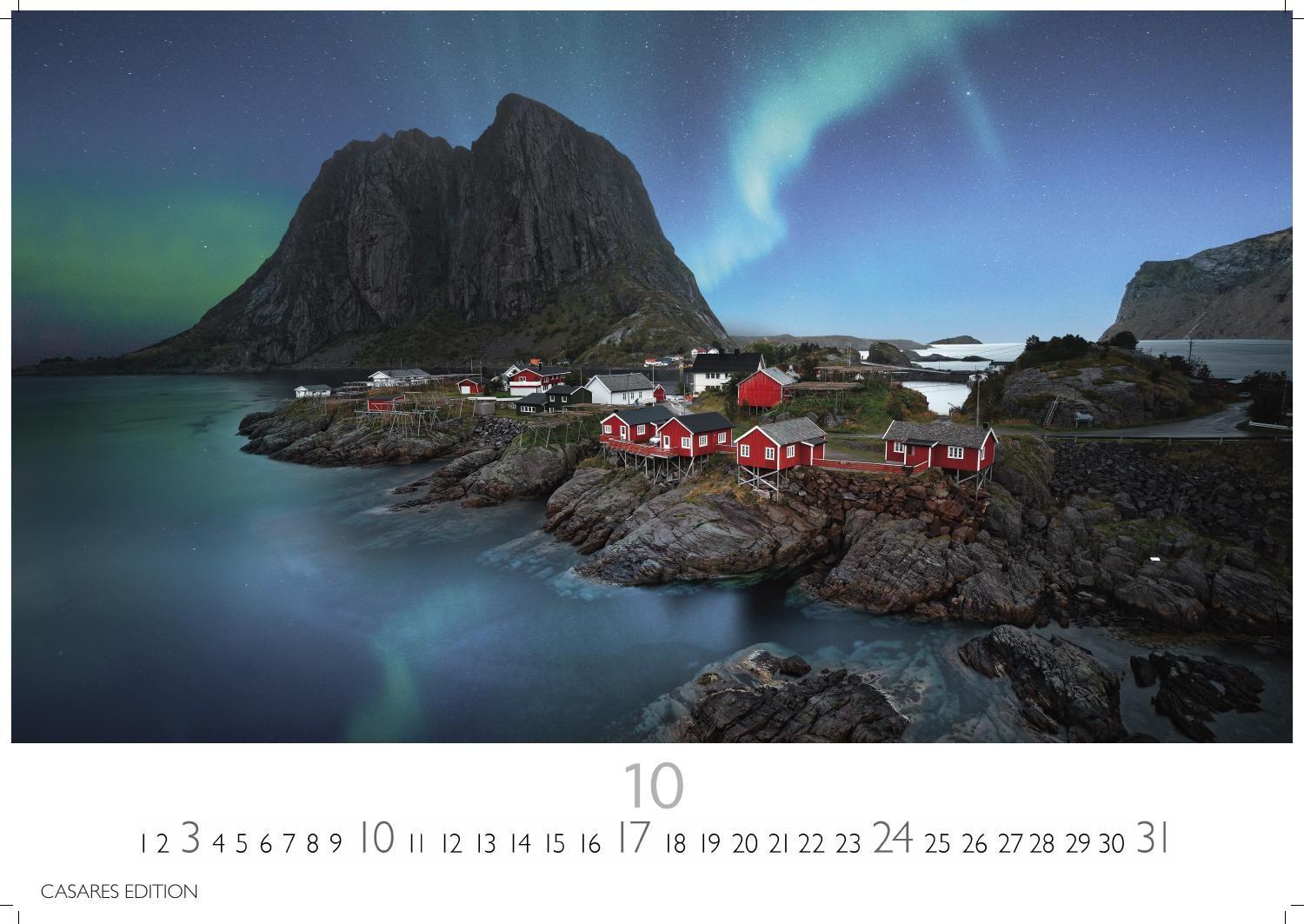 Beispielinhalt (Bild) Polarlicht Kalender 2027 - Wandkalender | Fotokalender Naturkalender 35x50cm Grosses Format - Erleben Sie die Magie der Aurora Borealis - für Naturenthusiasten