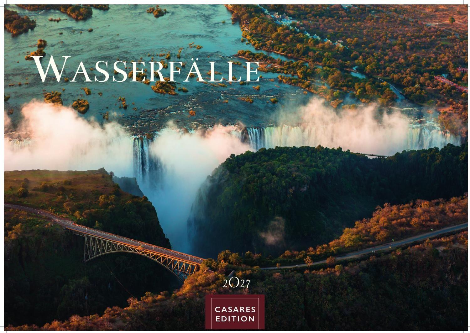 Vorderes Coverbild Wasserfälle Kalender 2027 - Wandkalender | Fotokalender Naturkalender 35x50cm Großformat - Inspirierende Wasserfall-Fotografien für das ganze Jahr.