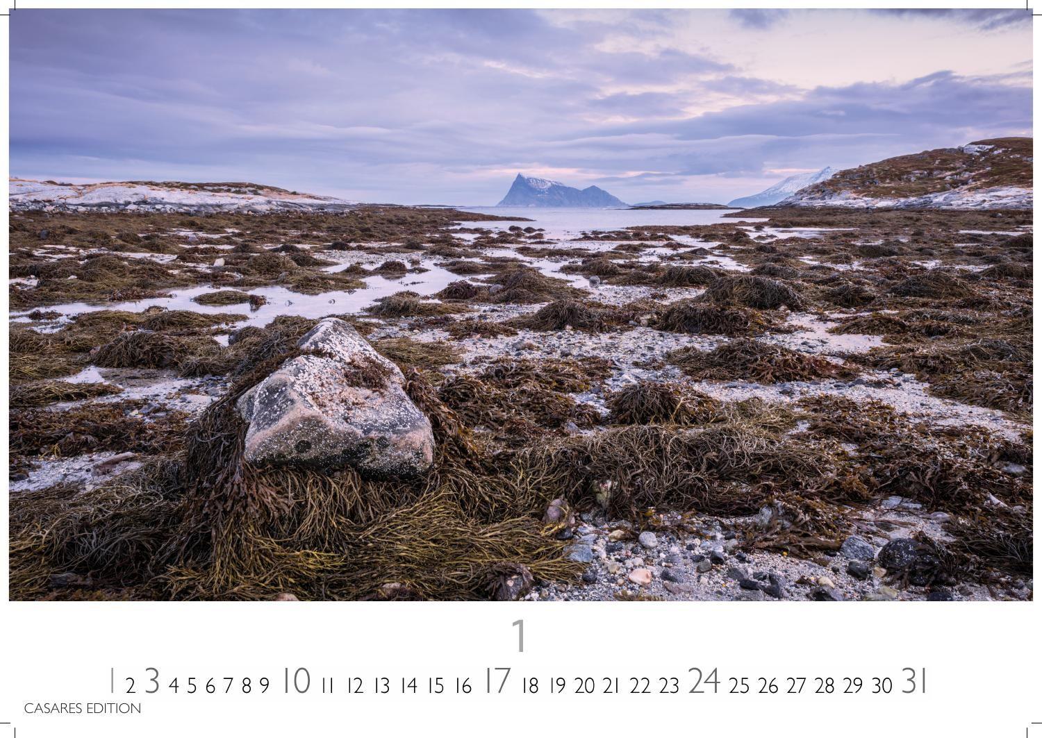 Beispielinhalt (Bild) Nordisches Licht Kalender 2027 - Wandkalender | Fotokalender Naturkalender 35x50cm- mit 12 faszinierenden Fotografien von Landschaften im mildem nordischen Licht