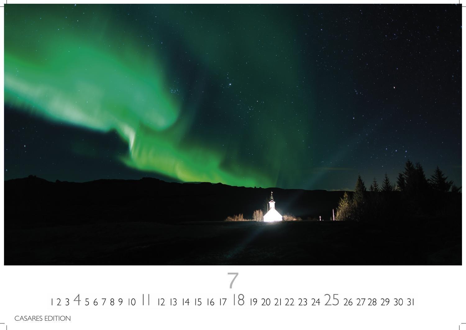 Beispielinhalt (Bild) Polarlicht Kalender 2027 - Wandkalender | Fotokalender Naturkalender 24x35cm - Erleben Sie die Magie der Aurora Borealis - für Naturenthusiasten