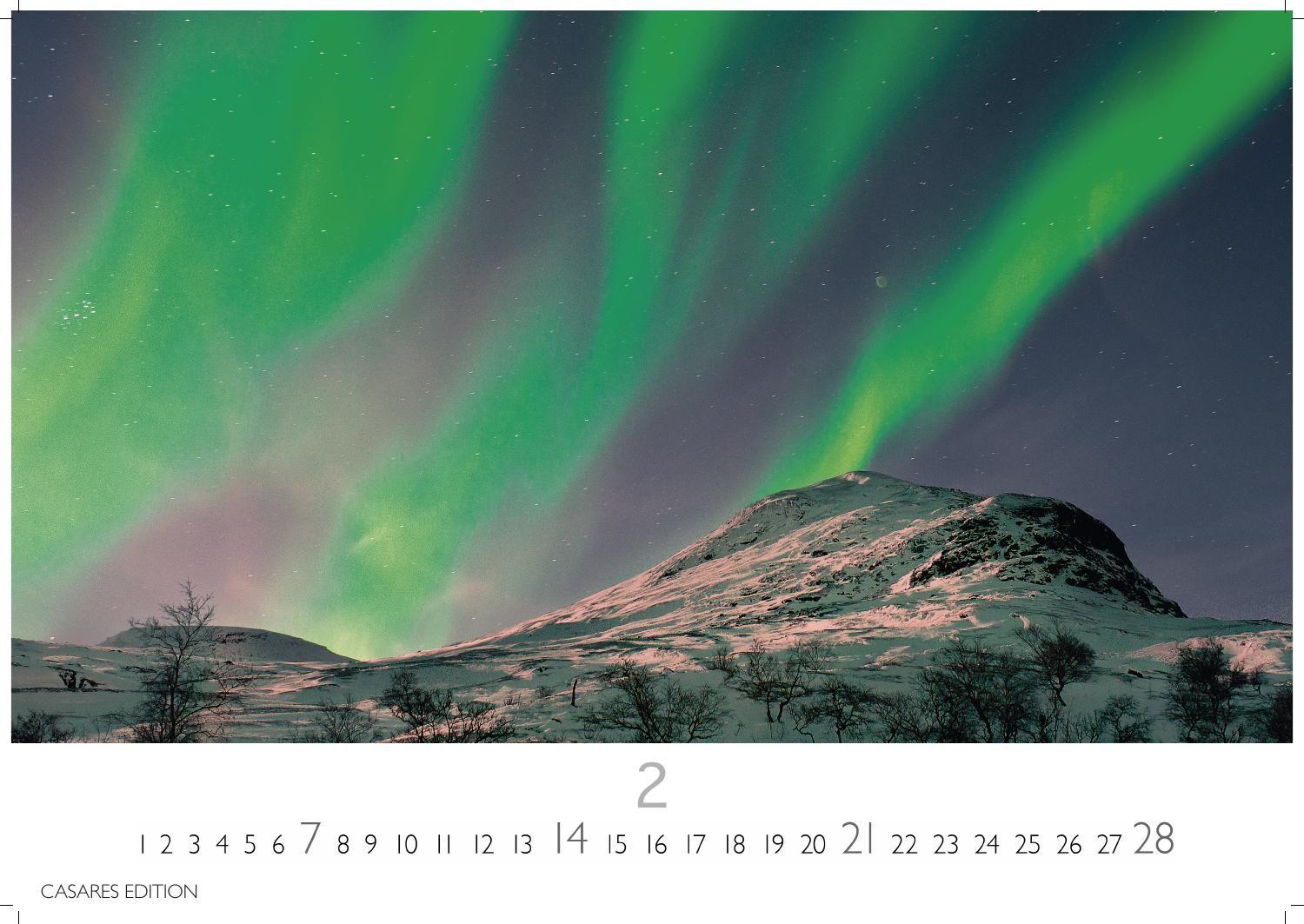 Beispielinhalt (Bild) Polarlicht Kalender 2027 - Wandkalender | Fotokalender Naturkalender 24x35cm - Erleben Sie die Magie der Aurora Borealis - für Naturenthusiasten