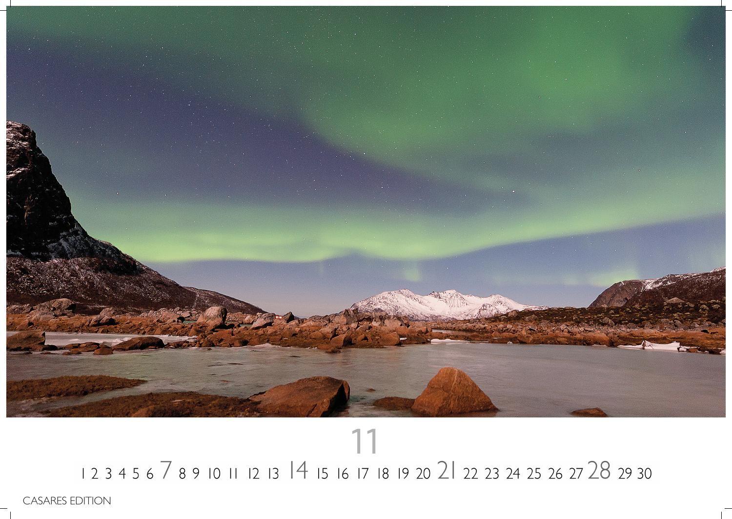 Beispielinhalt (Bild) Polarlicht Kalender 2027 - Wandkalender | Fotokalender Naturkalender 24x35cm - Erleben Sie die Magie der Aurora Borealis - für Naturenthusiasten