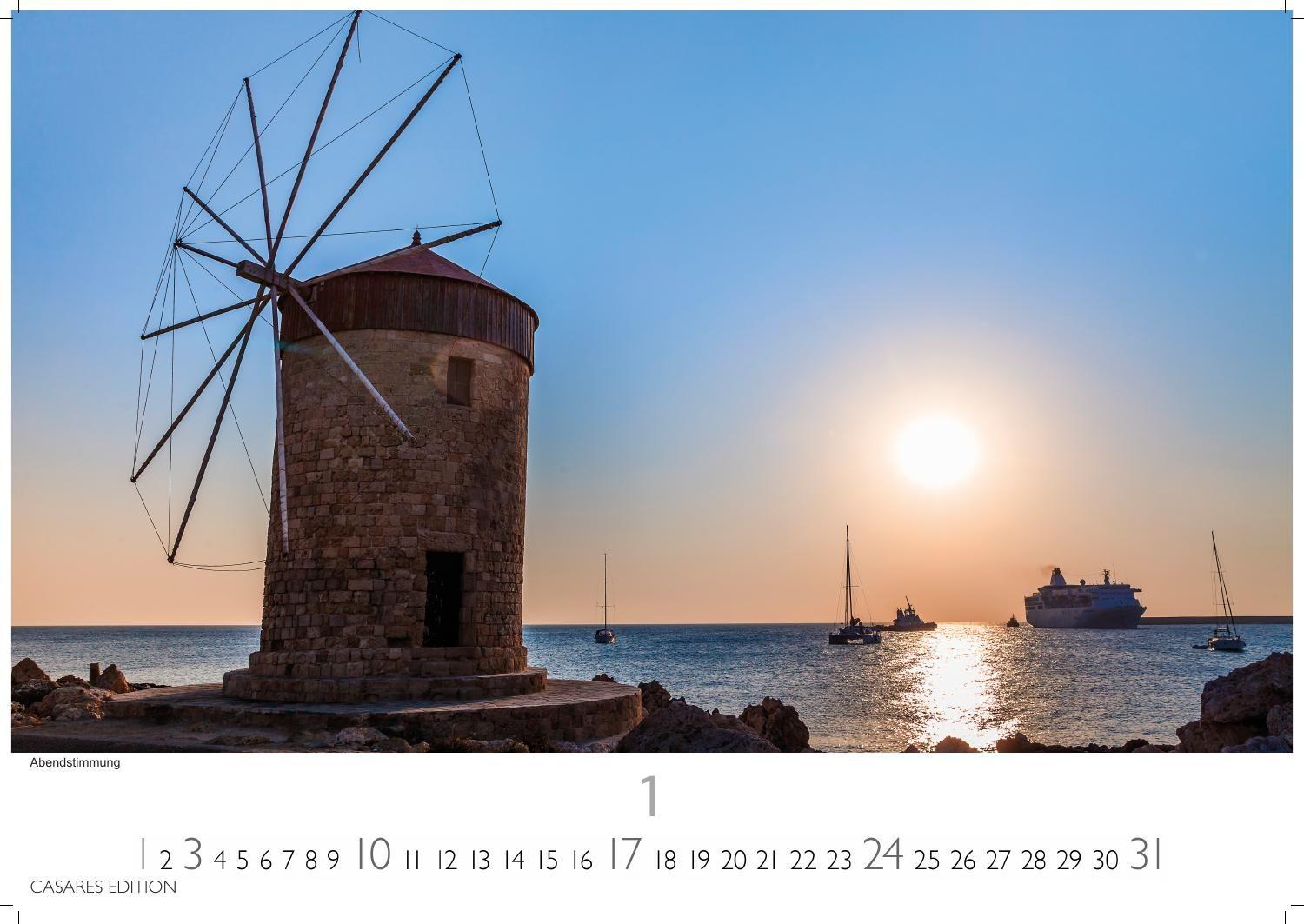 Beispielinhalt (Bild) Rhodos Kalender 2027 - Wandkalender | Fotokalender Griechenland 24x35cm, Premium Qualität, Urlaub, Ferien, Reise & Lifestyle - Perfekt für Rodos Fans & Reisebegeisterte.