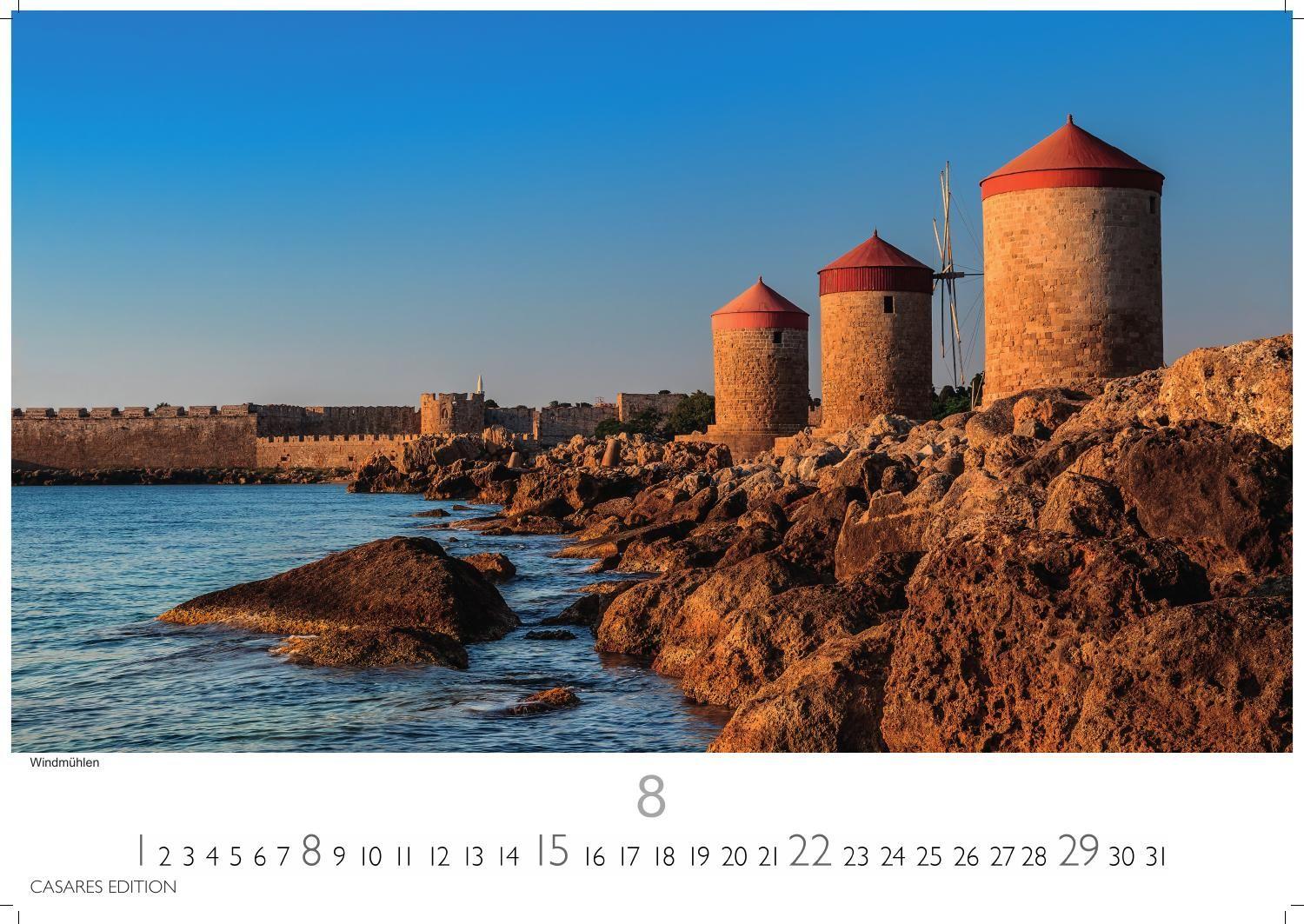 Beispielinhalt (Bild) Rhodos Kalender 2027 - Wandkalender | Fotokalender Griechenland 24x35cm, Premium Qualität, Urlaub, Ferien, Reise & Lifestyle - Perfekt für Rodos Fans & Reisebegeisterte.