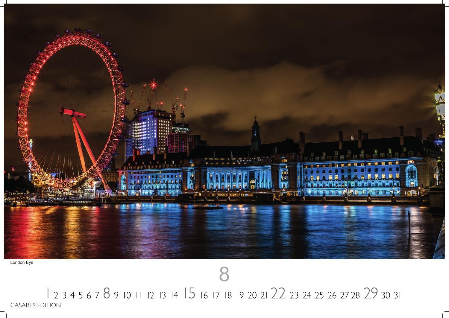 Beispielinhalt (Bild) London Kalender 2027 - Wandkalender | Fotokalender England 35x50cm Grosses Format - Hochwertiger . mit Ansichten von Londons ikonischen Sehenswürdigkeiten