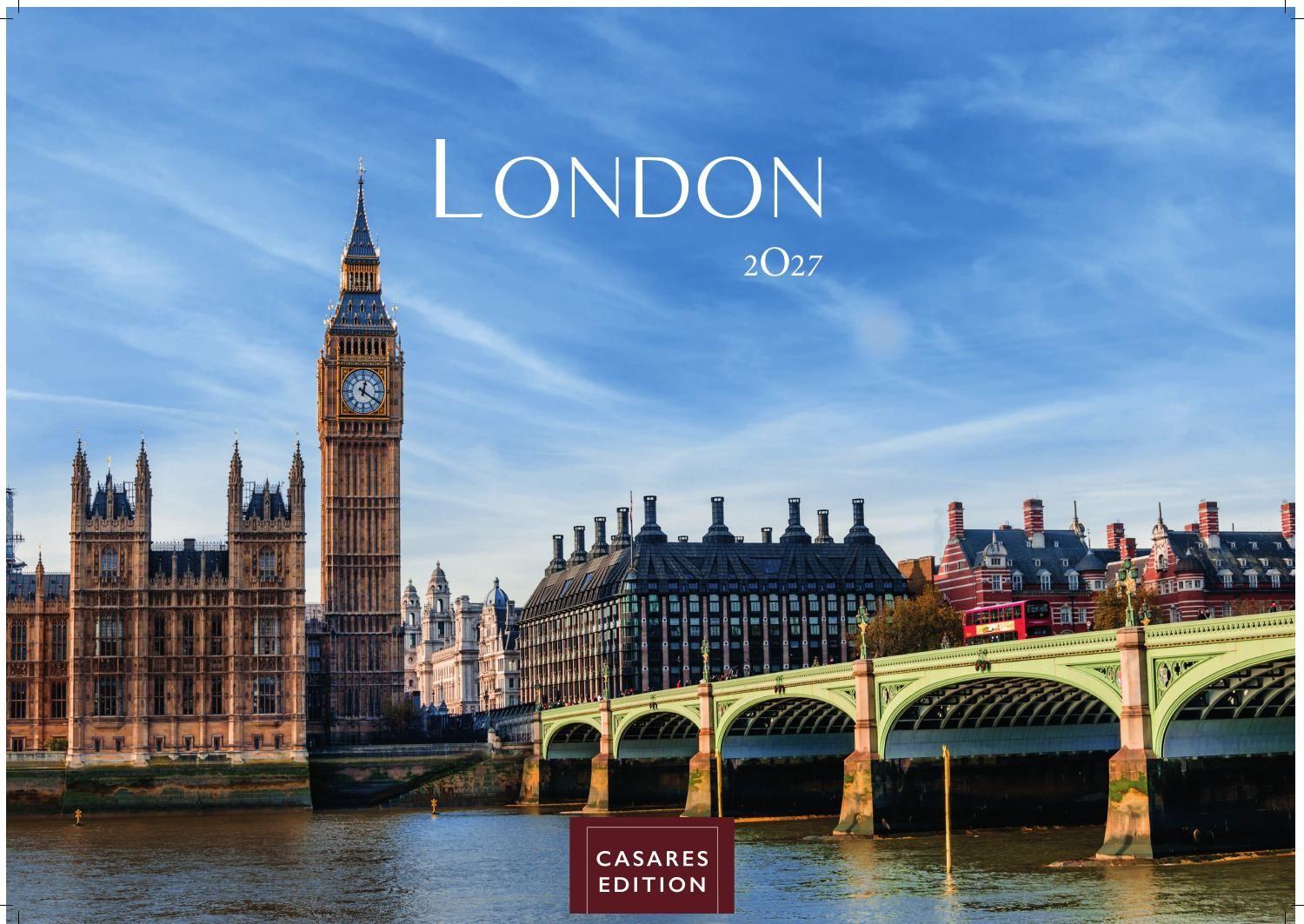Vorderes Coverbild London Kalender 2027 - Wandkalender | Fotokalender England 35x50cm Grosses Format - Hochwertiger . mit Ansichten von Londons ikonischen Sehenswürdigkeiten