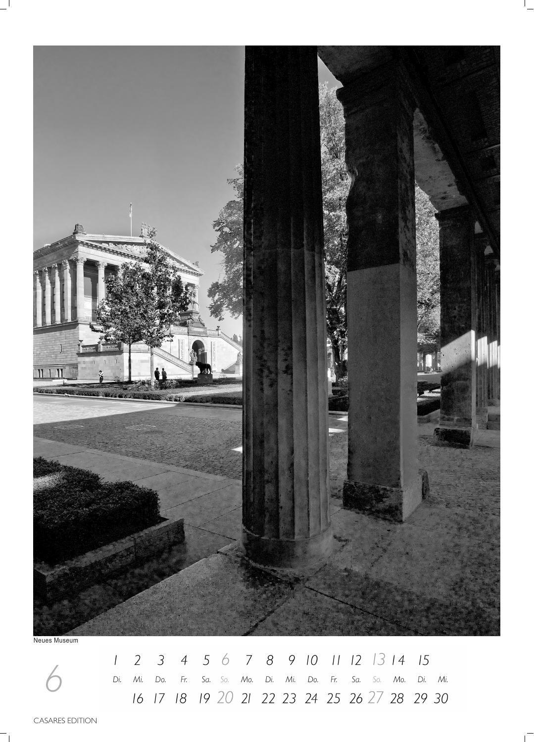 Beispielinhalt (Bild) Berlin schwarz-weiss Kalender 2027 - Wandkalender | Fotokalender Deutschland 59x42cm Grosses Format - Eleganter Schwarz-Weiß-Print mit beeindruckenden Berlin-Motiven