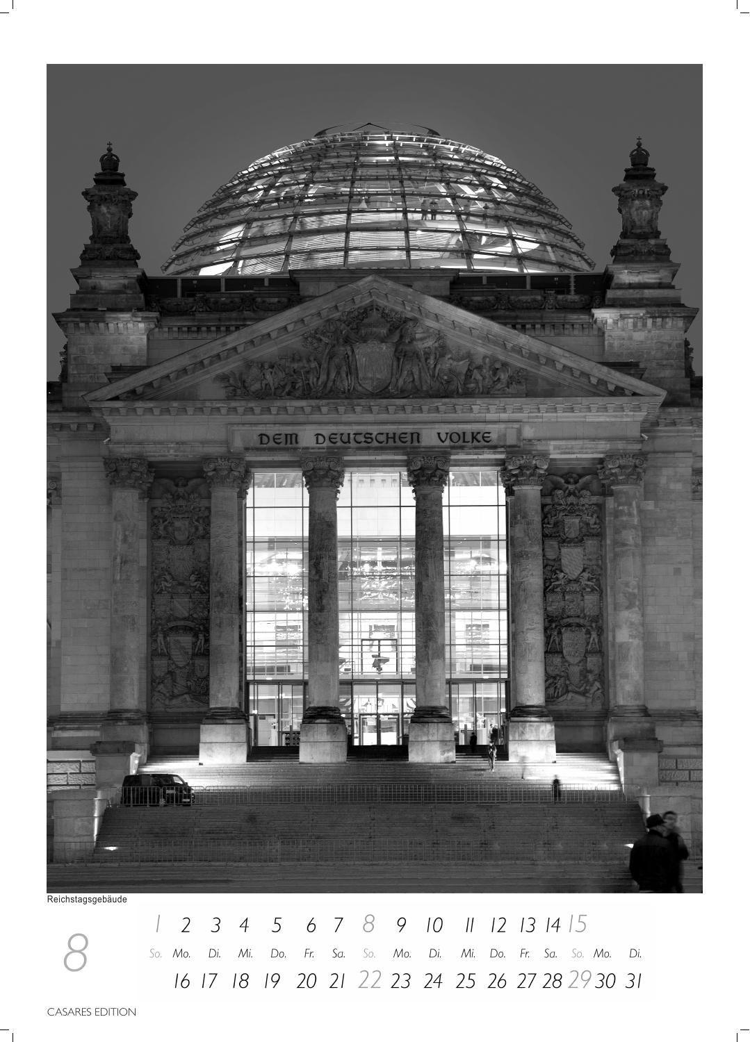 Beispielinhalt (Bild) Berlin schwarz-weiss Kalender 2027 - Wandkalender | Fotokalender Deutschland 59x42cm Grosses Format - Eleganter Schwarz-Weiß-Print mit beeindruckenden Berlin-Motiven