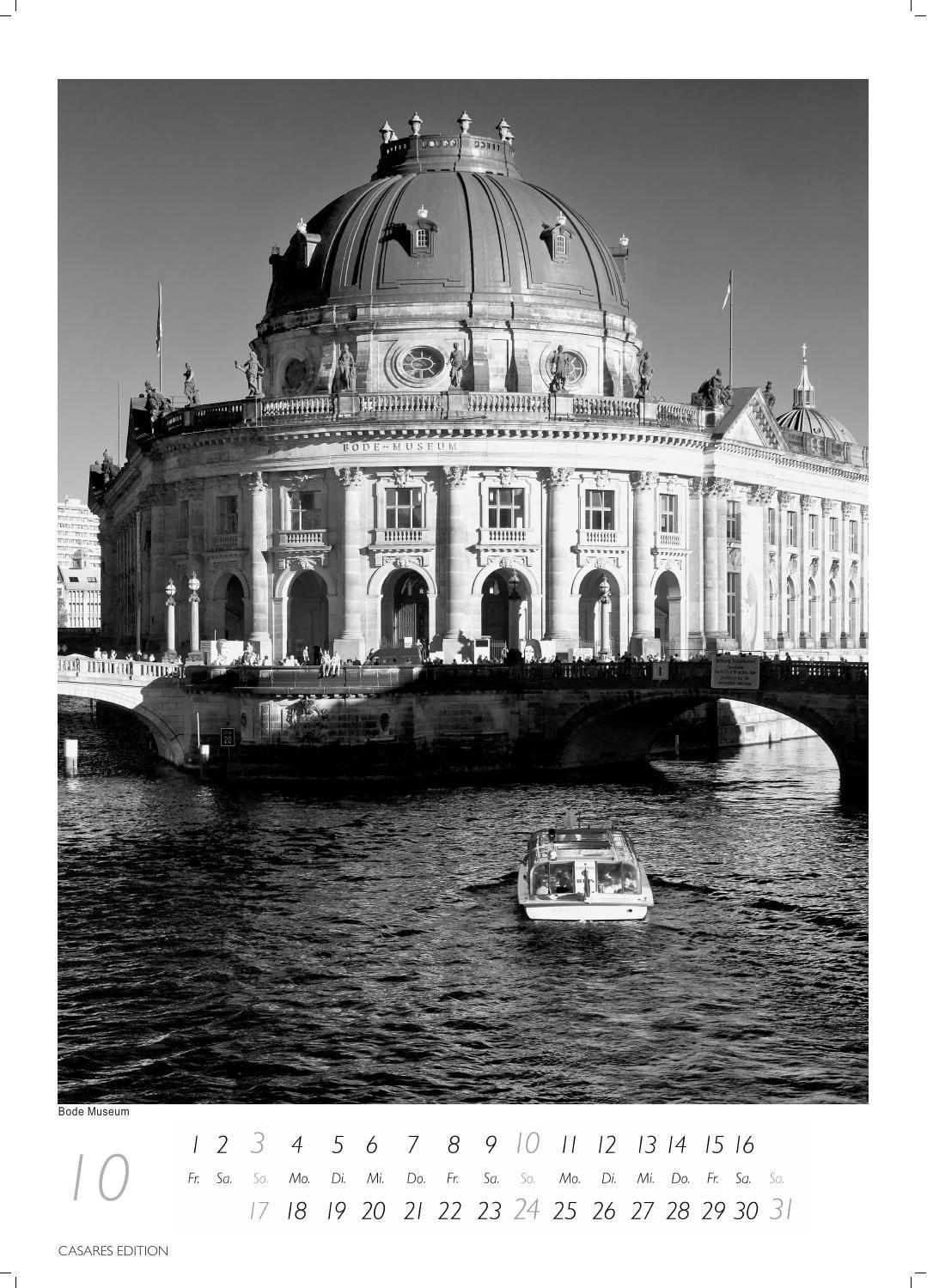 Beispielinhalt (Bild) Berlin schwarz-weiss Kalender 2027 - Wandkalender | Fotokalender Deutschland 59x42cm Grosses Format - Eleganter Schwarz-Weiß-Print mit beeindruckenden Berlin-Motiven