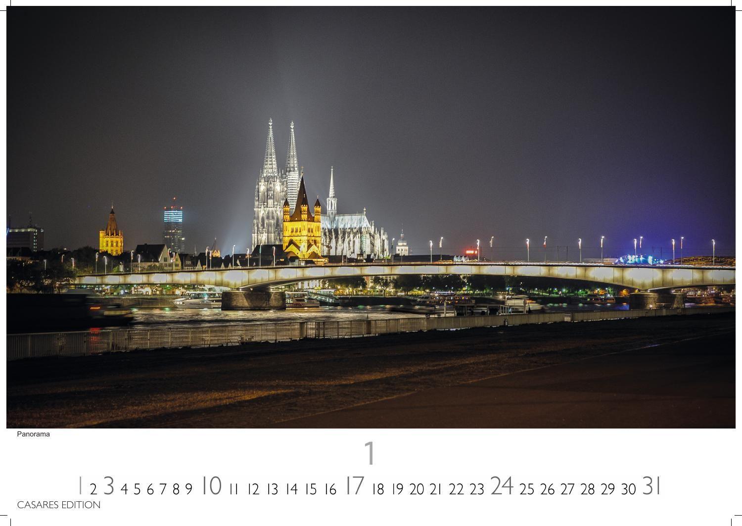 Beispielinhalt (Bild) Köln Kalender 2027 - Wandkalender | Fotokalender Deutschland 50x35cm - beeindruckende Fotos vom Dom, Rhein & Altstadt, großformatig, hochwertigl verarbeitet